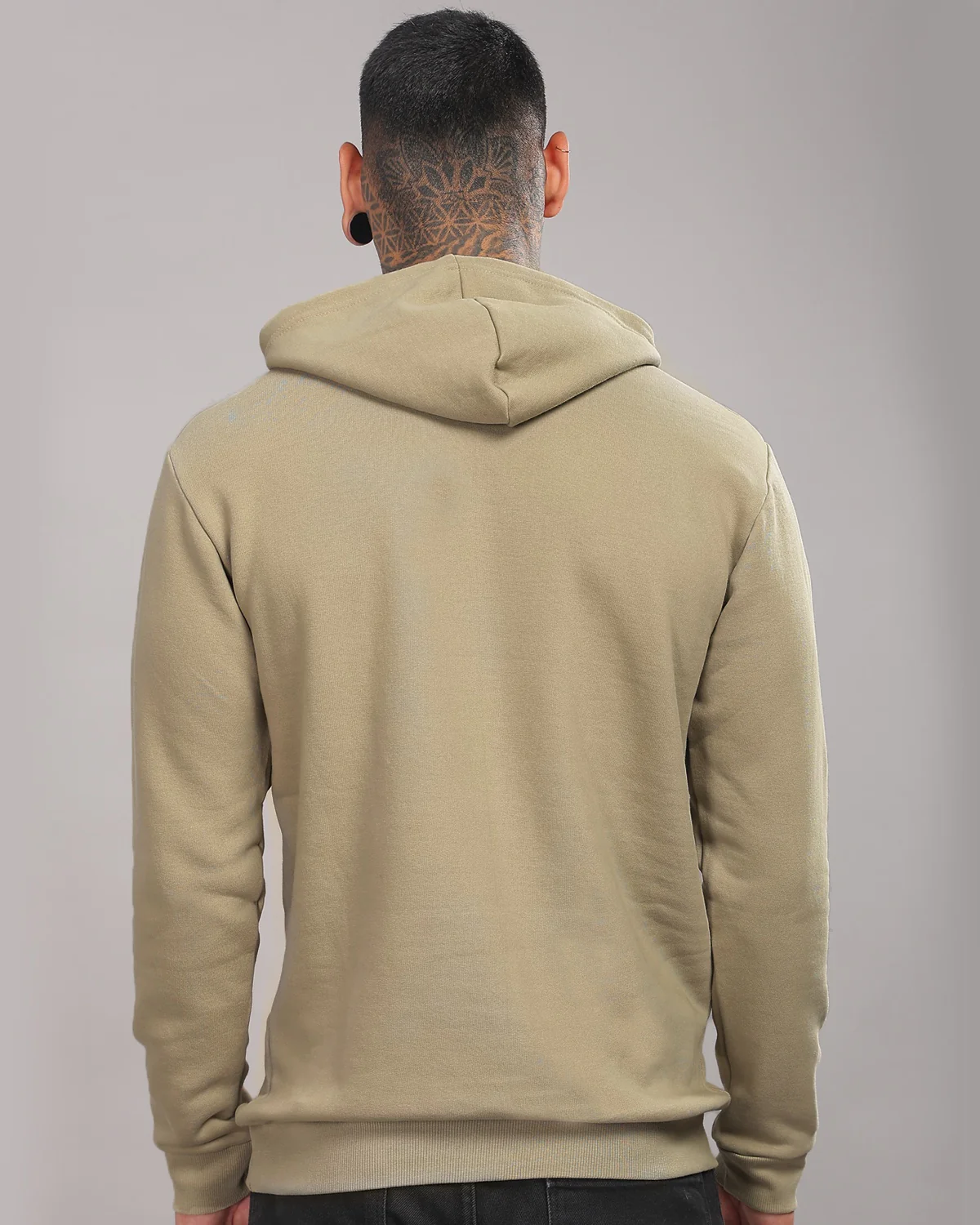 Men Beige Long Lasting Printed Hoodie - Image 3