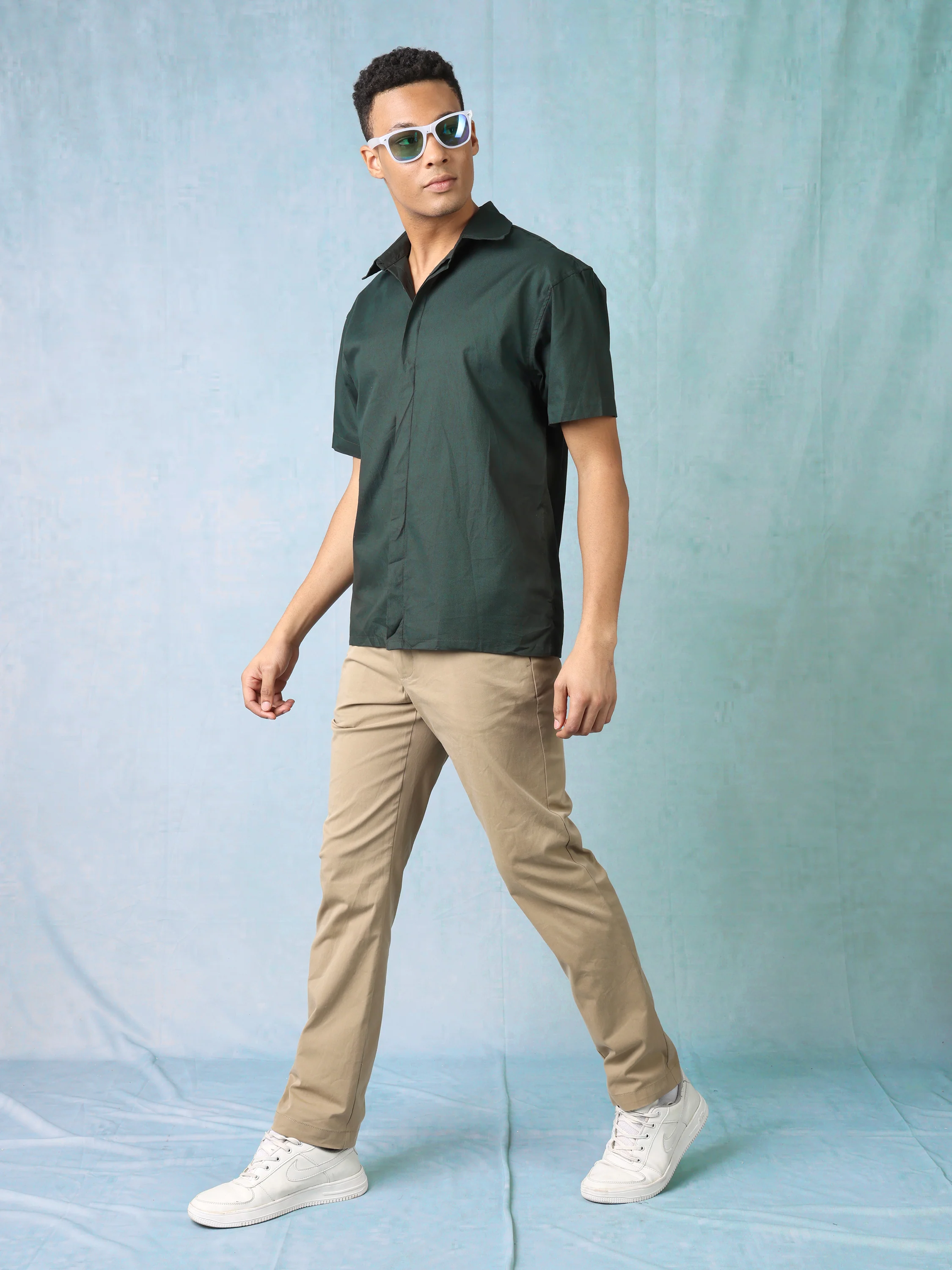 Men Beige Mid Rise Regular Fit Trouser - Image 2