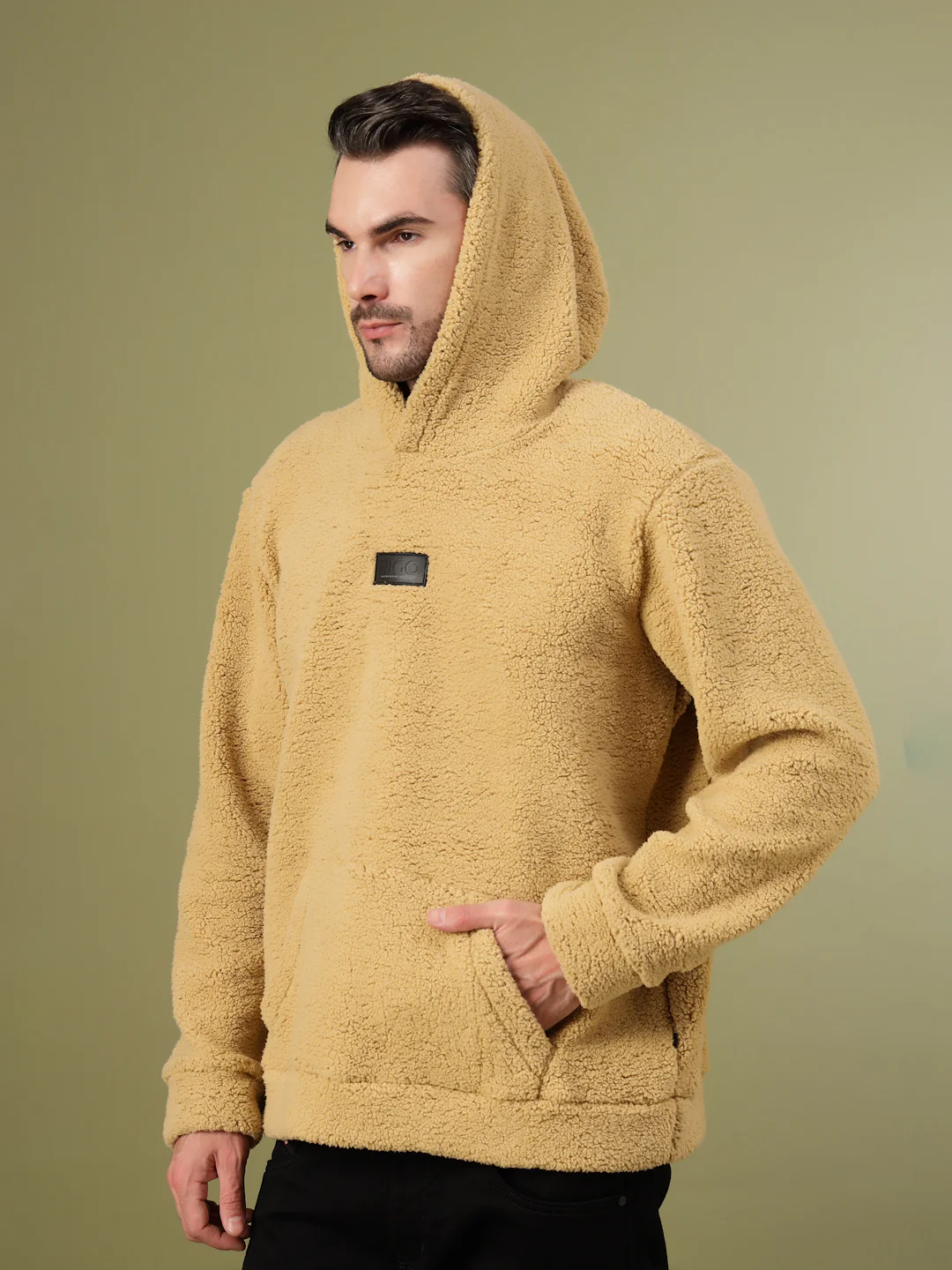 Men Beige Oversized Sweatshirt - Image 3
