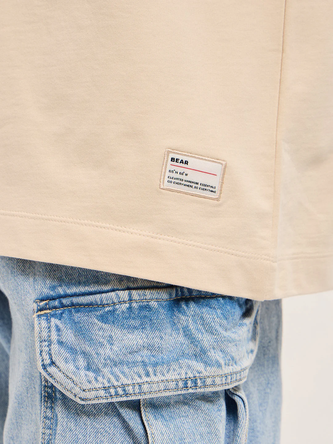 Men Beige Oversized T-Shirt - Image 6