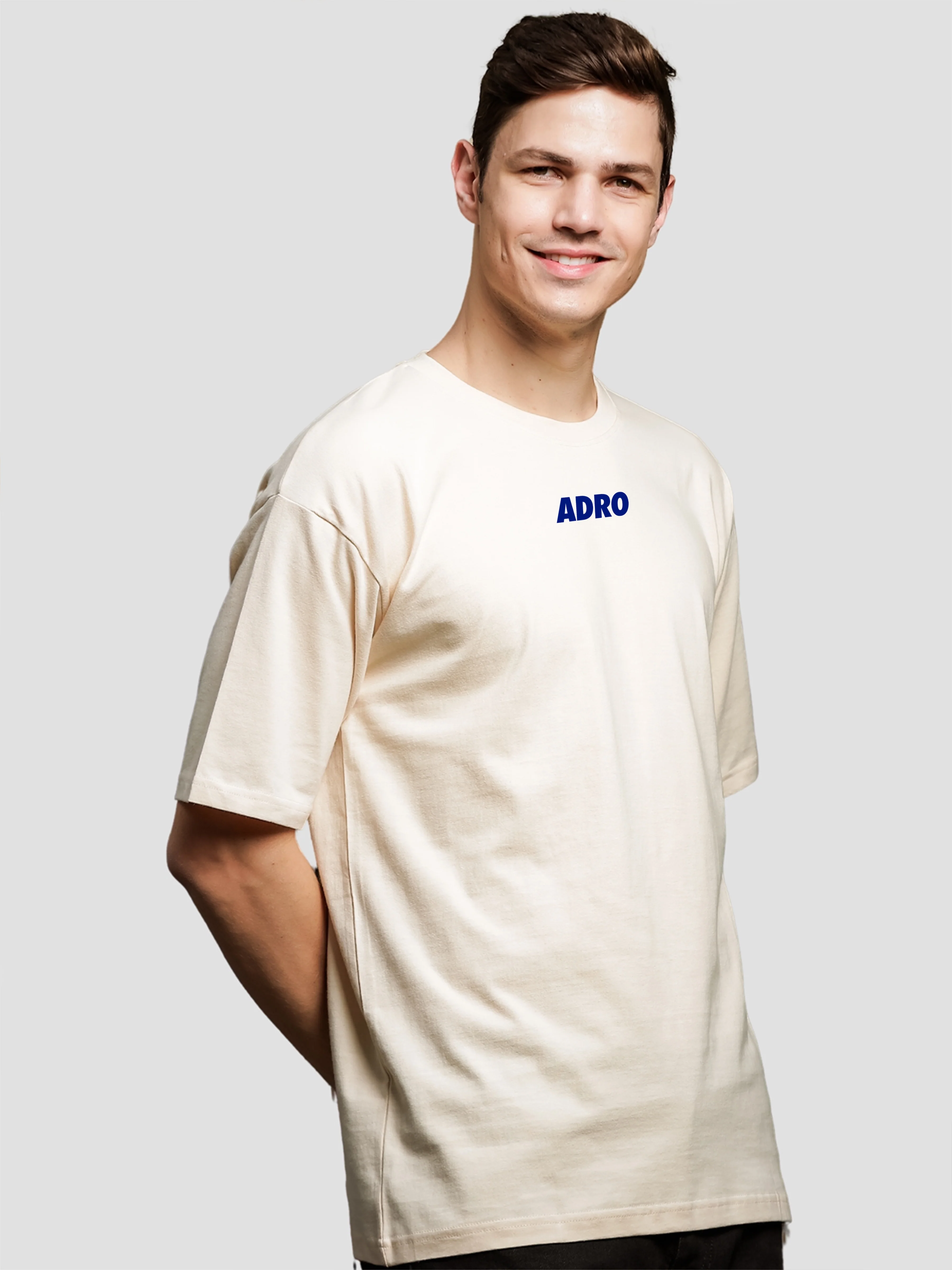 Men Beige Oversized T-Shirt - Image 4