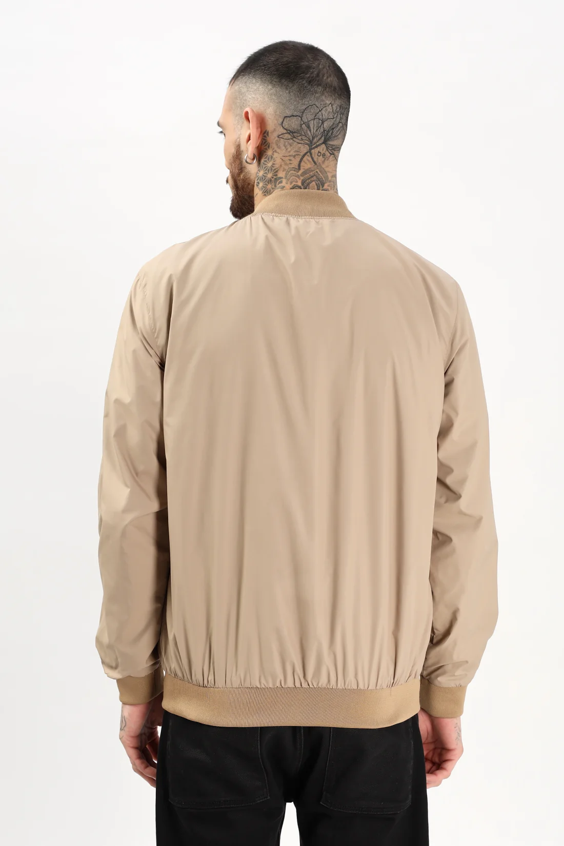 Men Beige Polyester Winter Jacket - Image 2