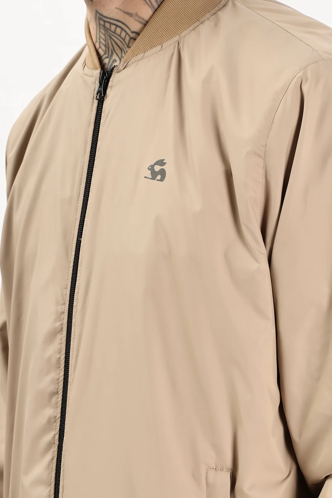 Men Beige Polyester Winter Jacket - Image 6
