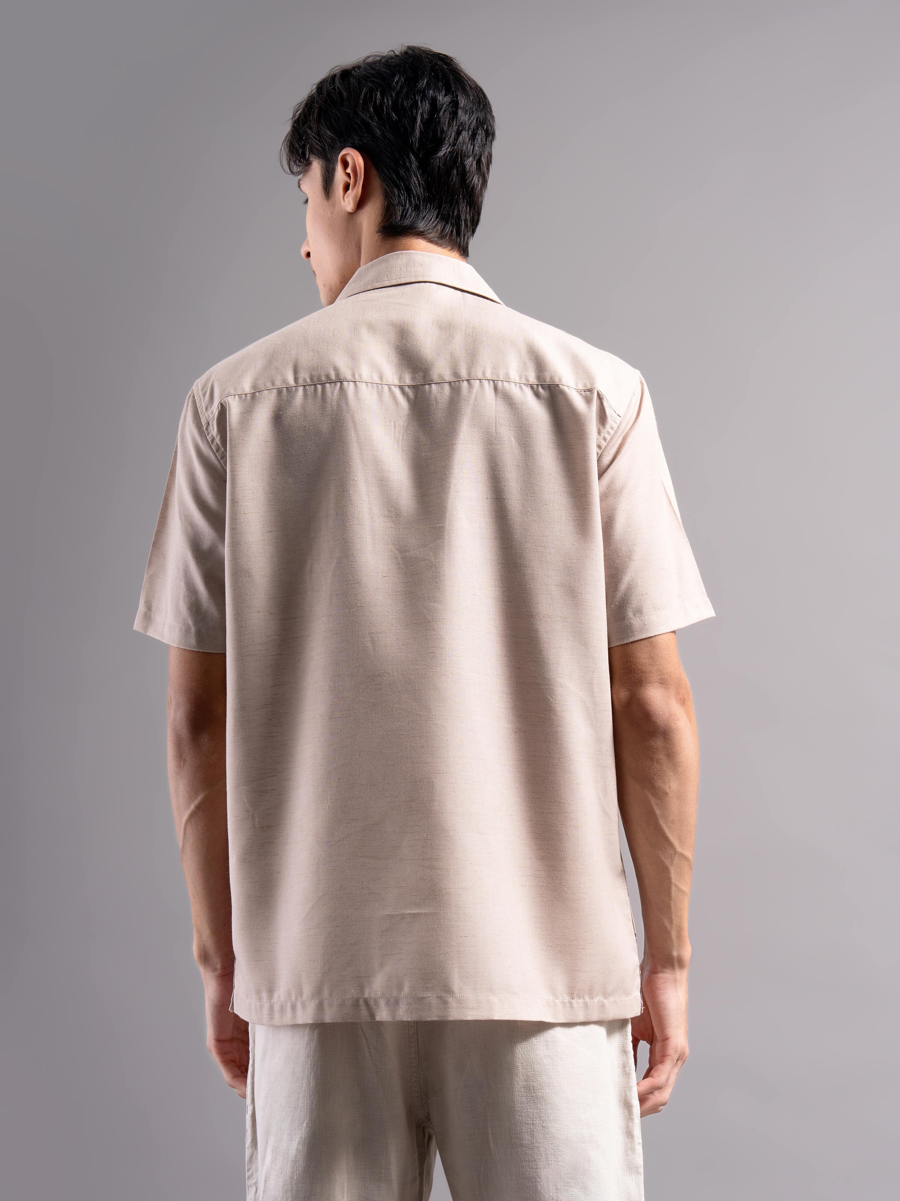 Men Beige Printed Casual Shirt - Image 2