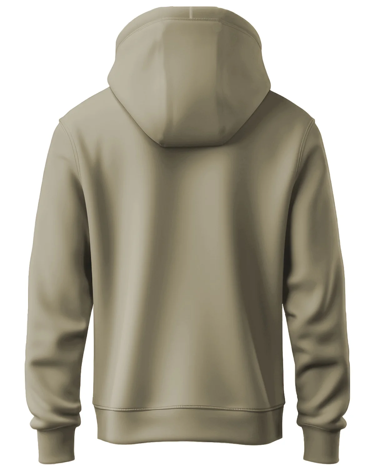 Men Beige Printed Cotton Hoodie - Image 4