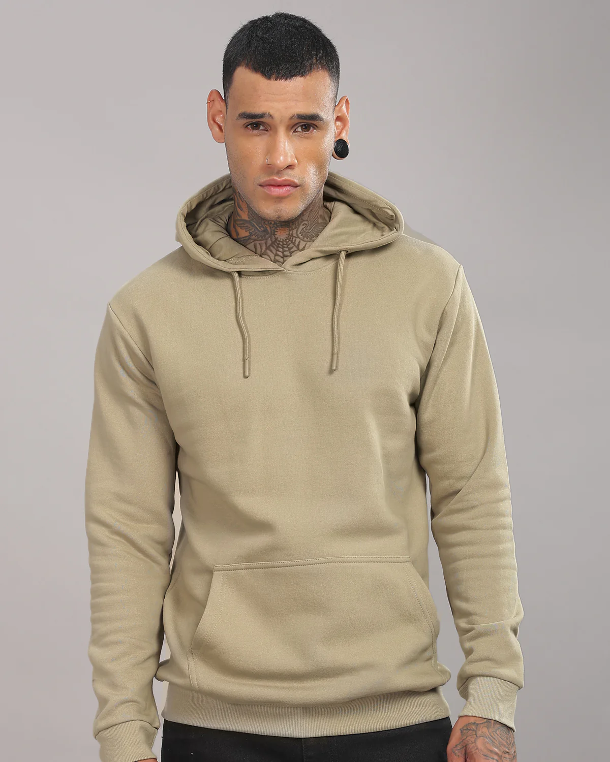 Men Beige Printed Hoodie - Image 2