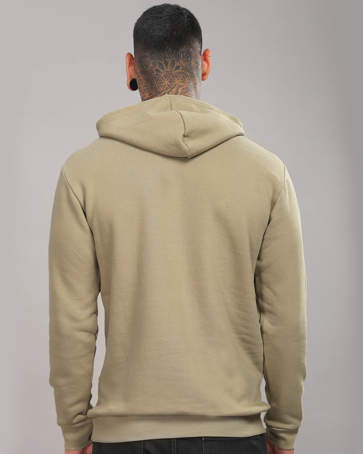 Men Beige Printed Hoodie - Image 3