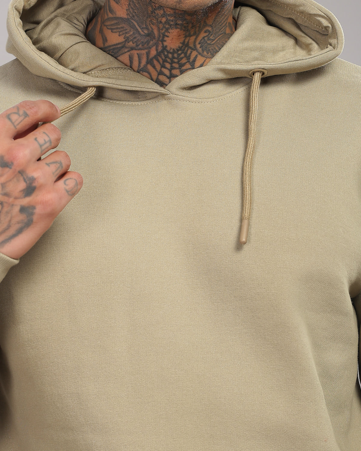 Men Beige Printed Hoodie - Image 5