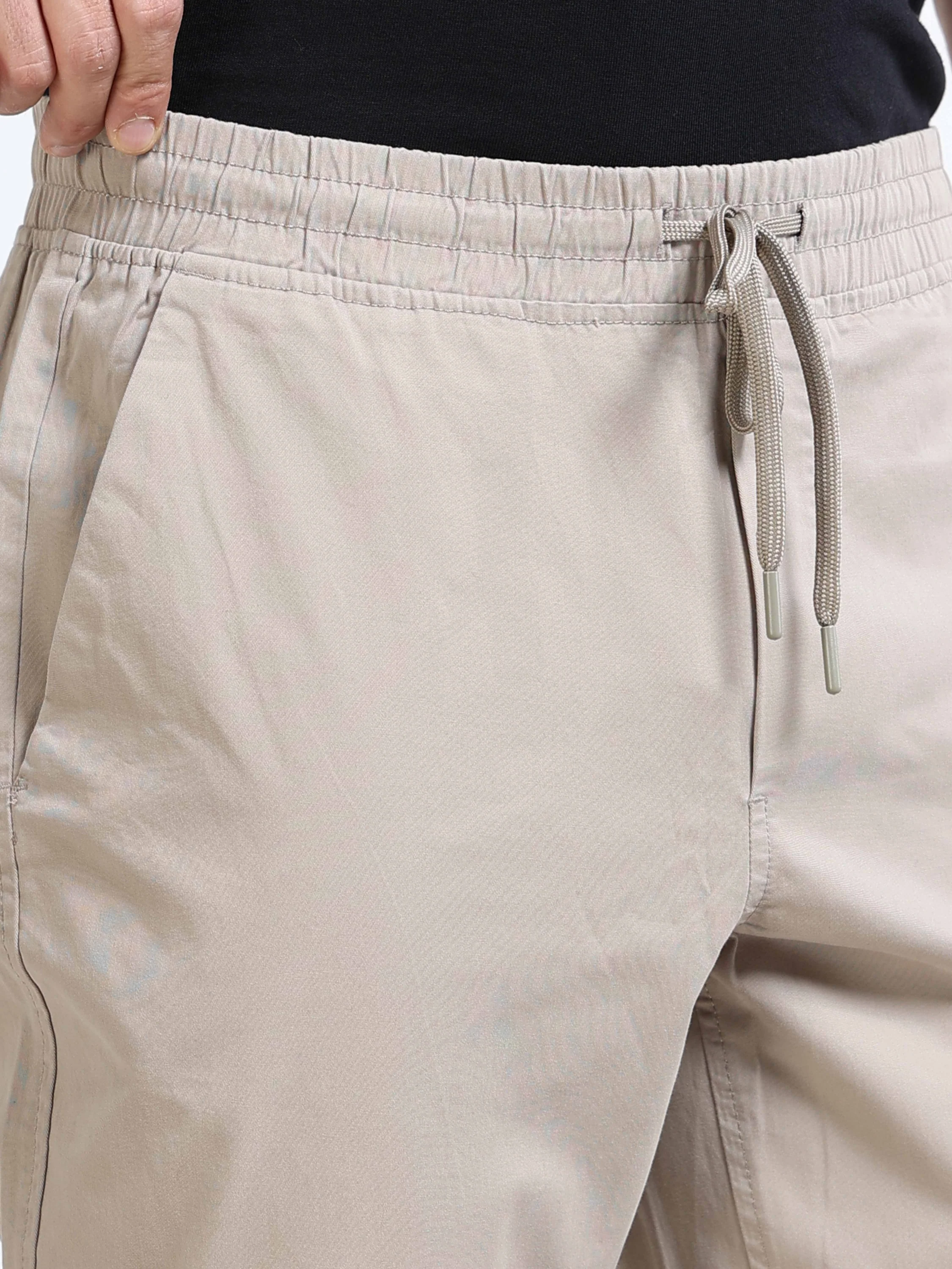 Men Beige Casual Pants - Image 3