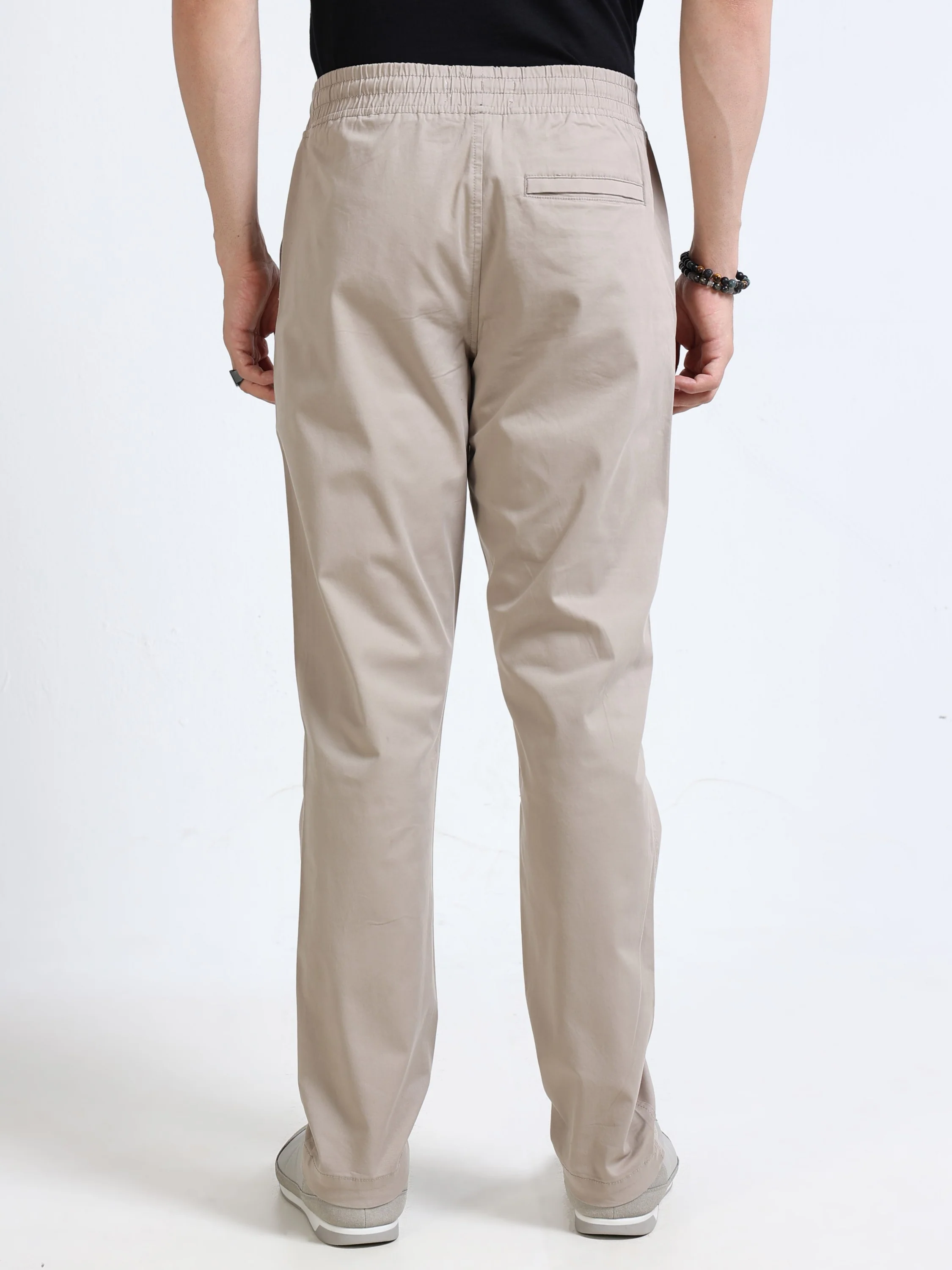 Men Beige Casual Pants - Image 4