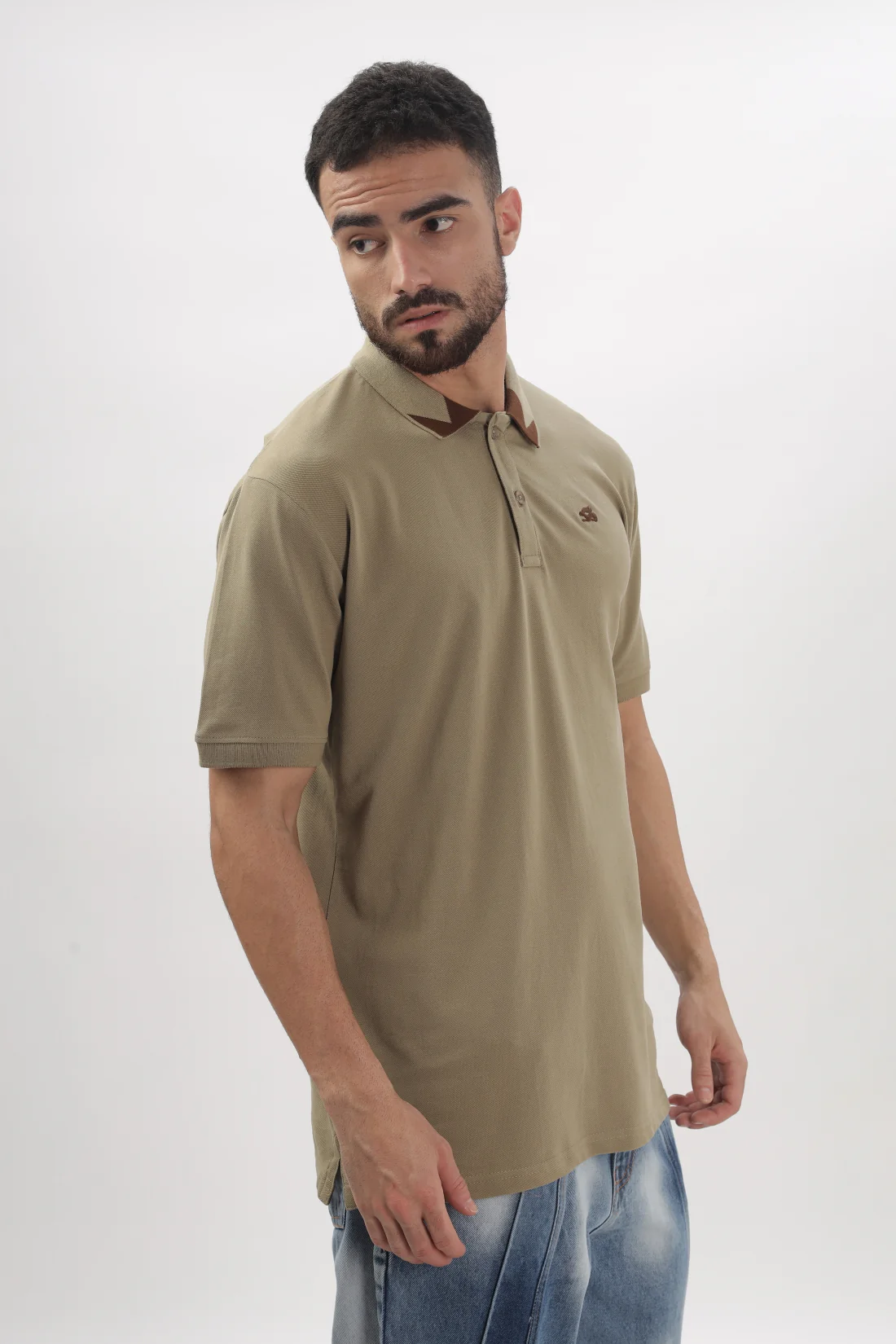 Men Beige Regular Fit Polo T-Shirt - Image 6