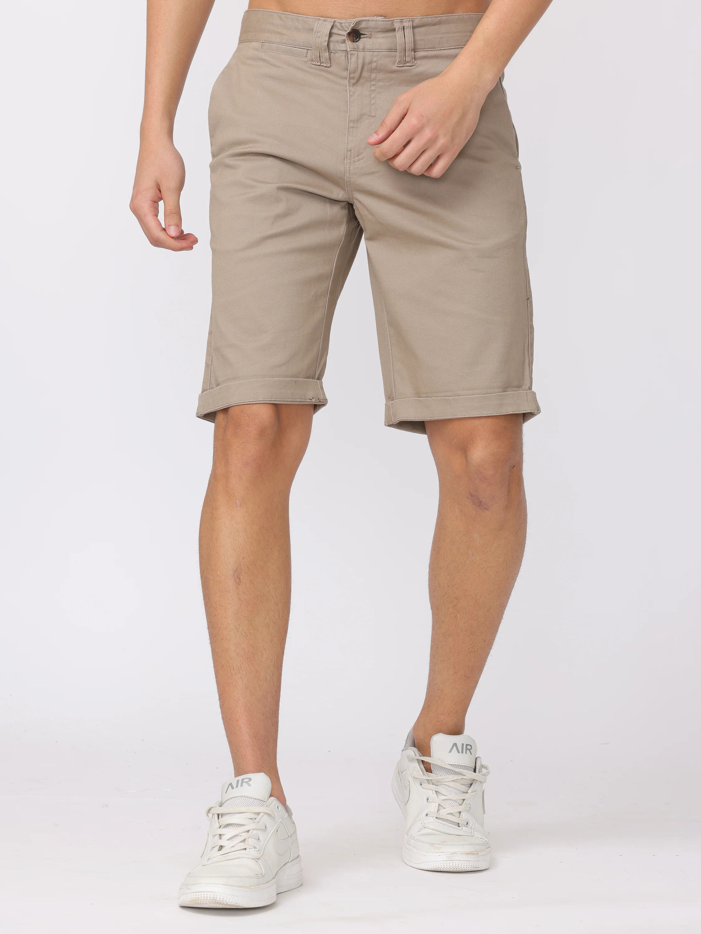 Men Beige Regular Fit Shorts - Image 3