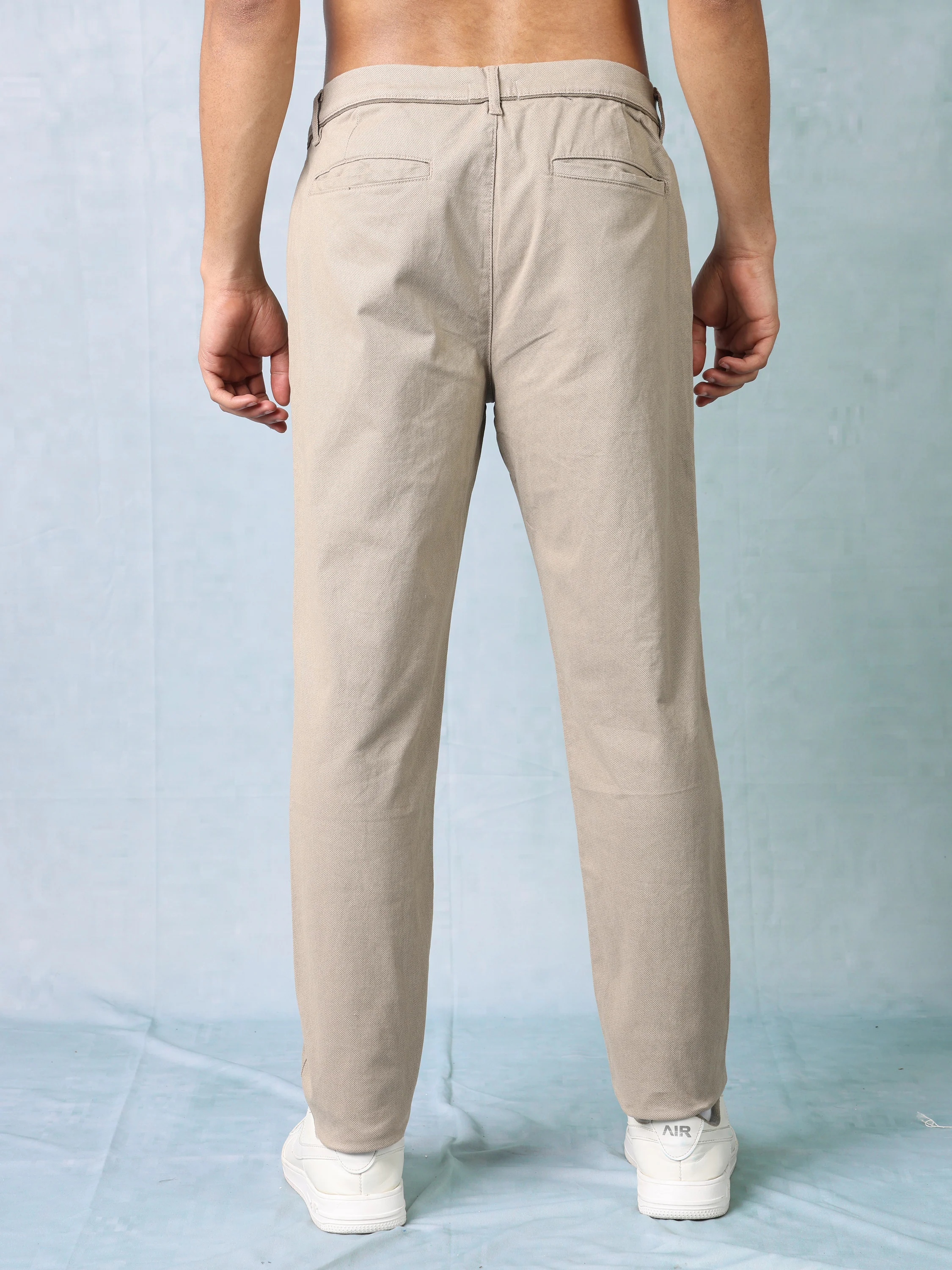 Men Beige Regular Fit Trouser - Image 4