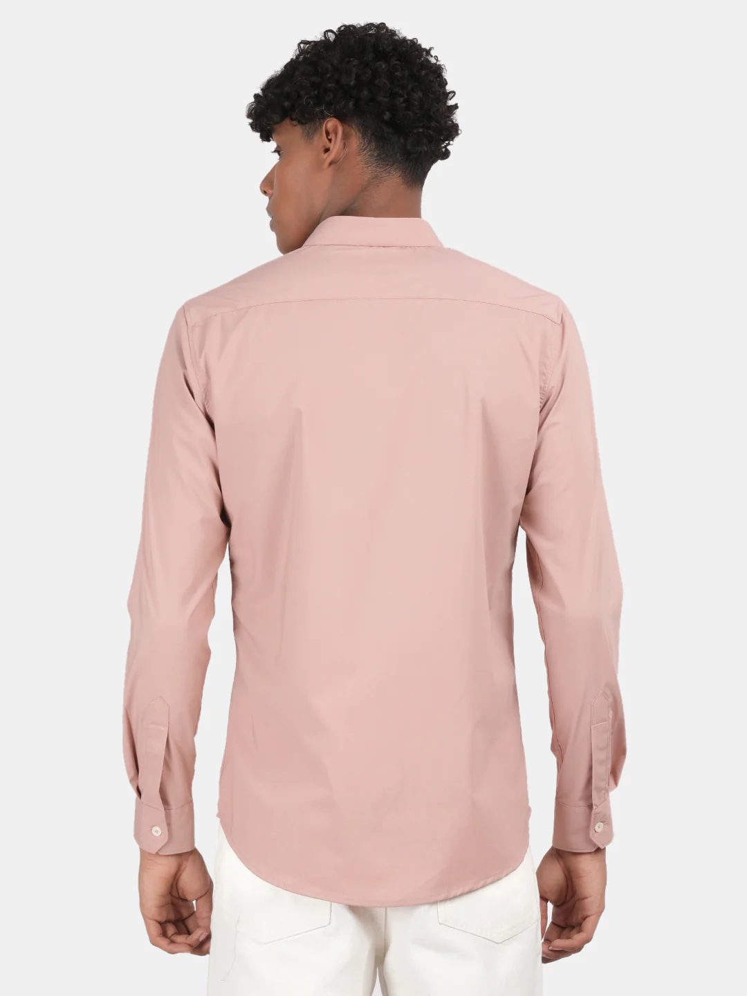 Men Beige Slim Fit Spread Collar Full Sleeve Casual Shirt - Image 3