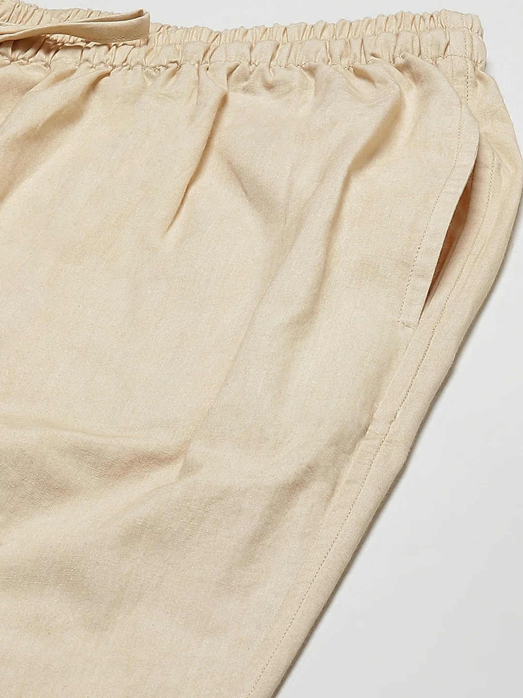 Men Beige Solid Pyjamas - Image 6