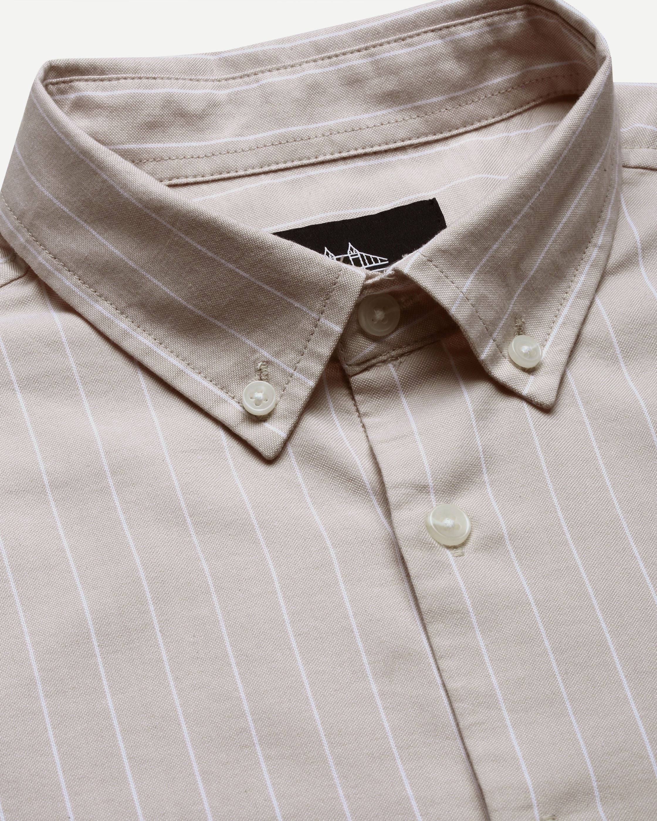Men Beige Striped Shirt - Image 8