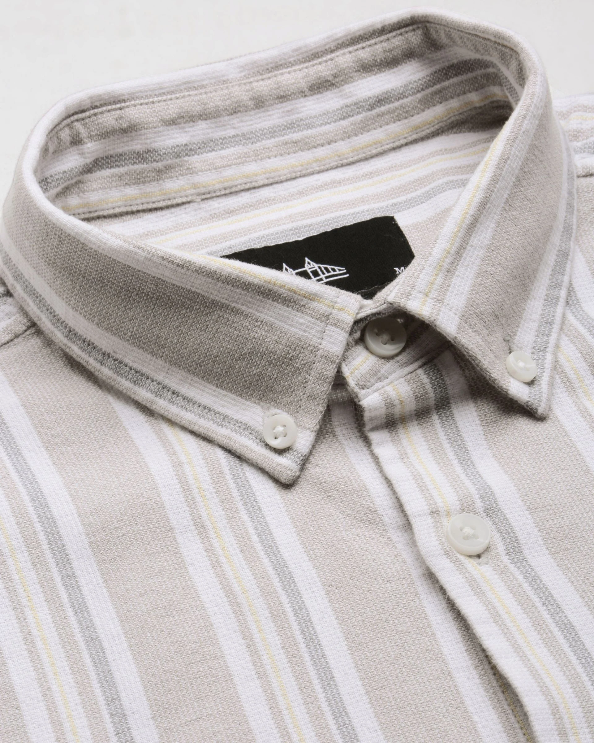 Men Beige Striped Shirt - Image 7