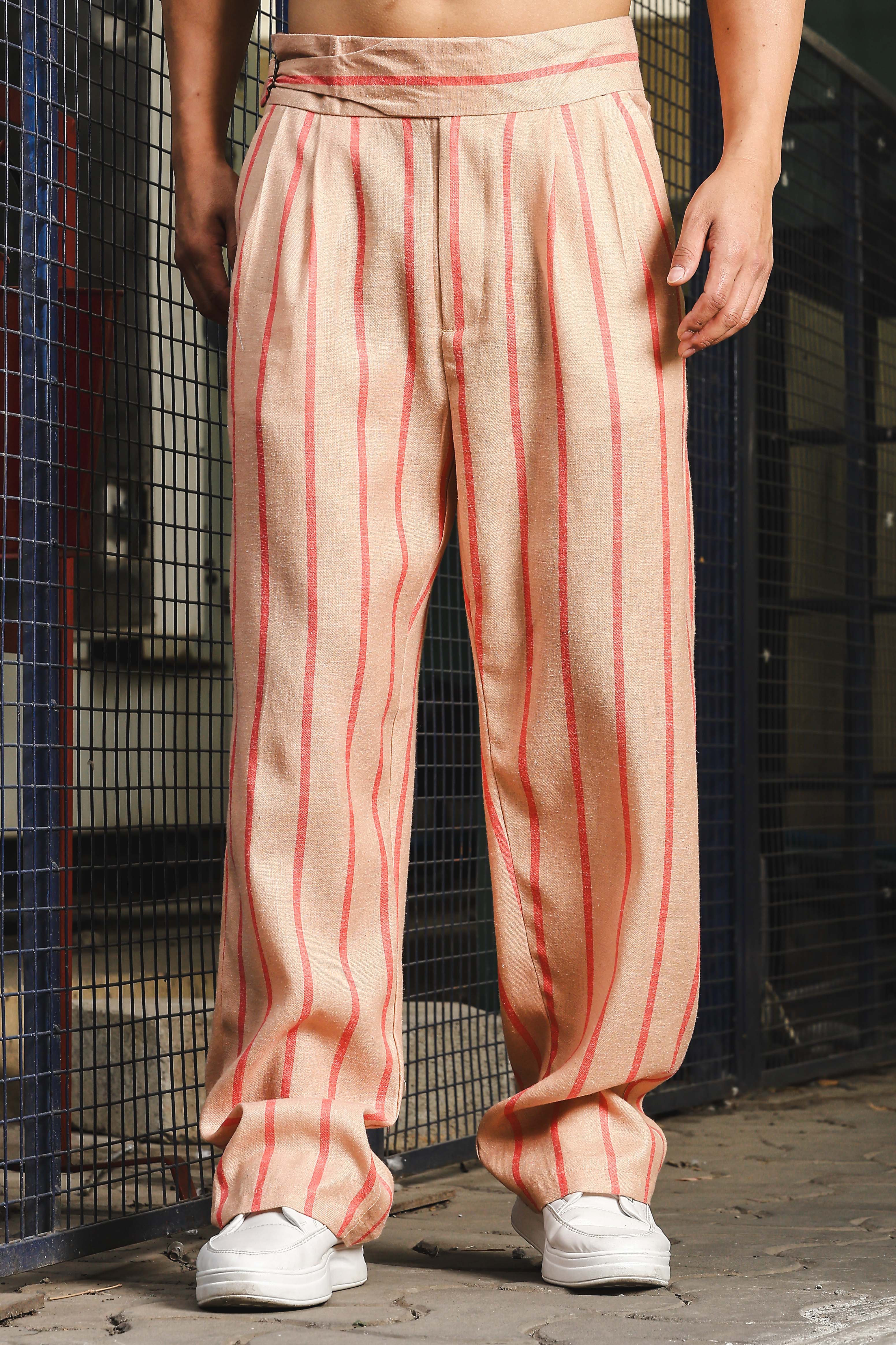 Men Striped Gurkha Trousers