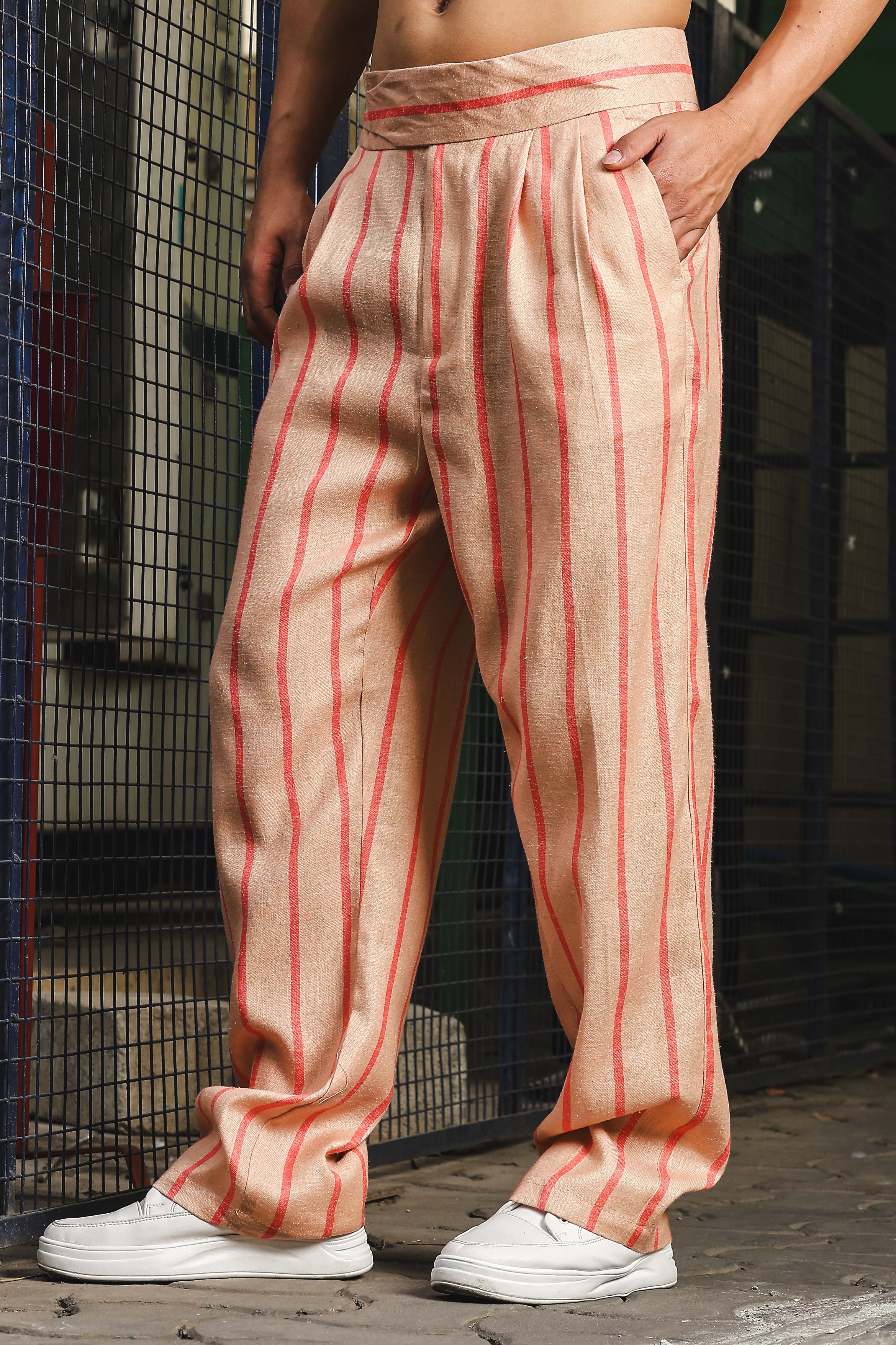 Men Striped Gurkha Trousers - Image 4