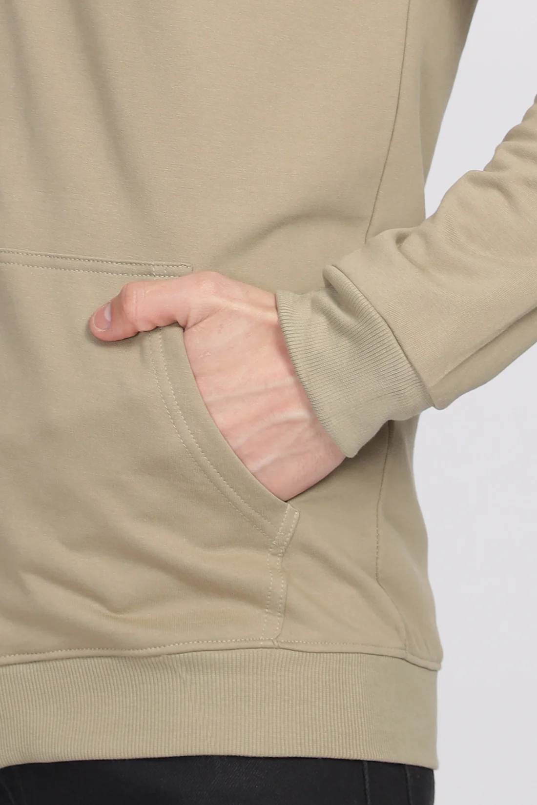 Men Beige  Sweatshirt With Zipper Hoodies - Image 6