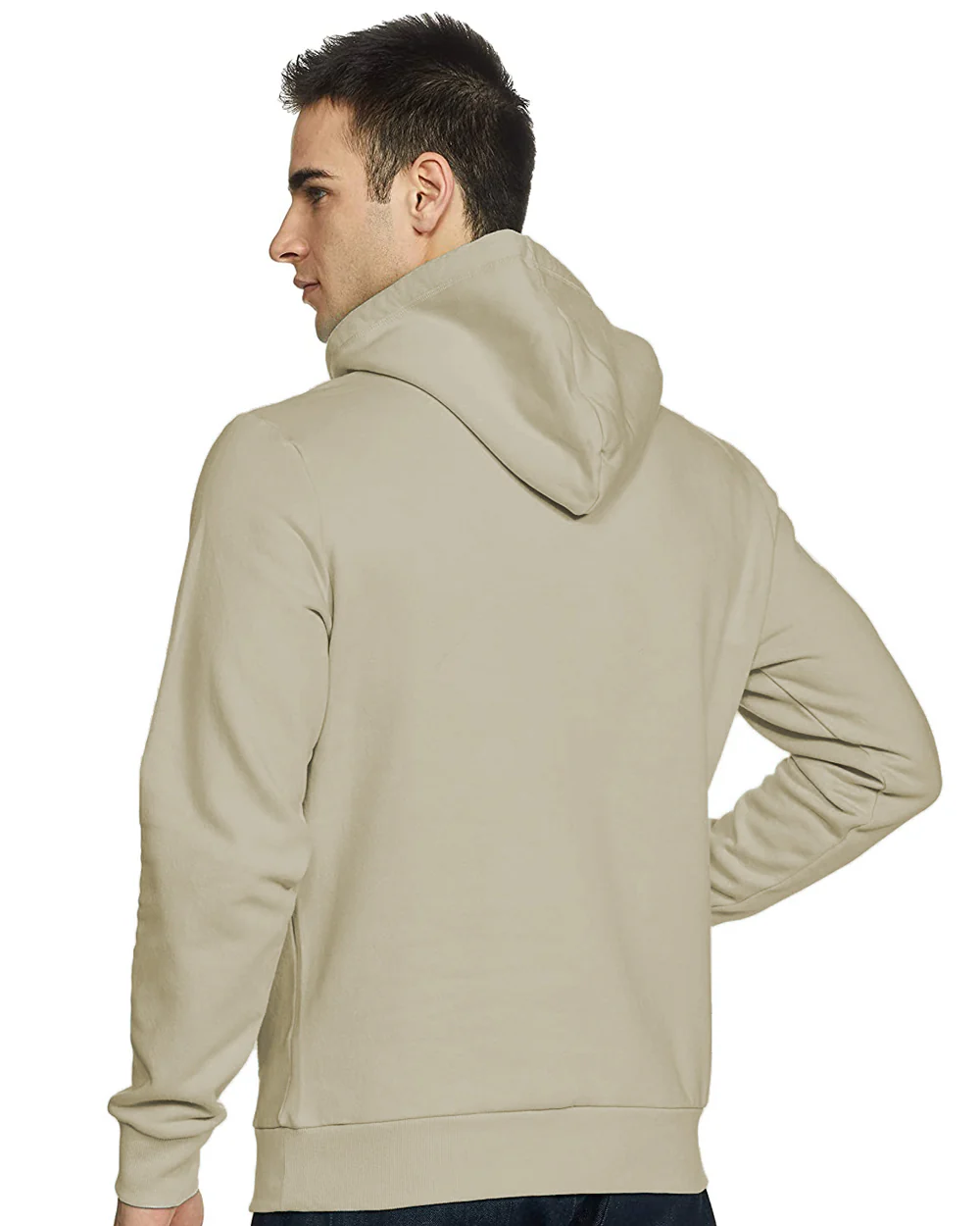 Men Beige Printed Hoodie - Image 2