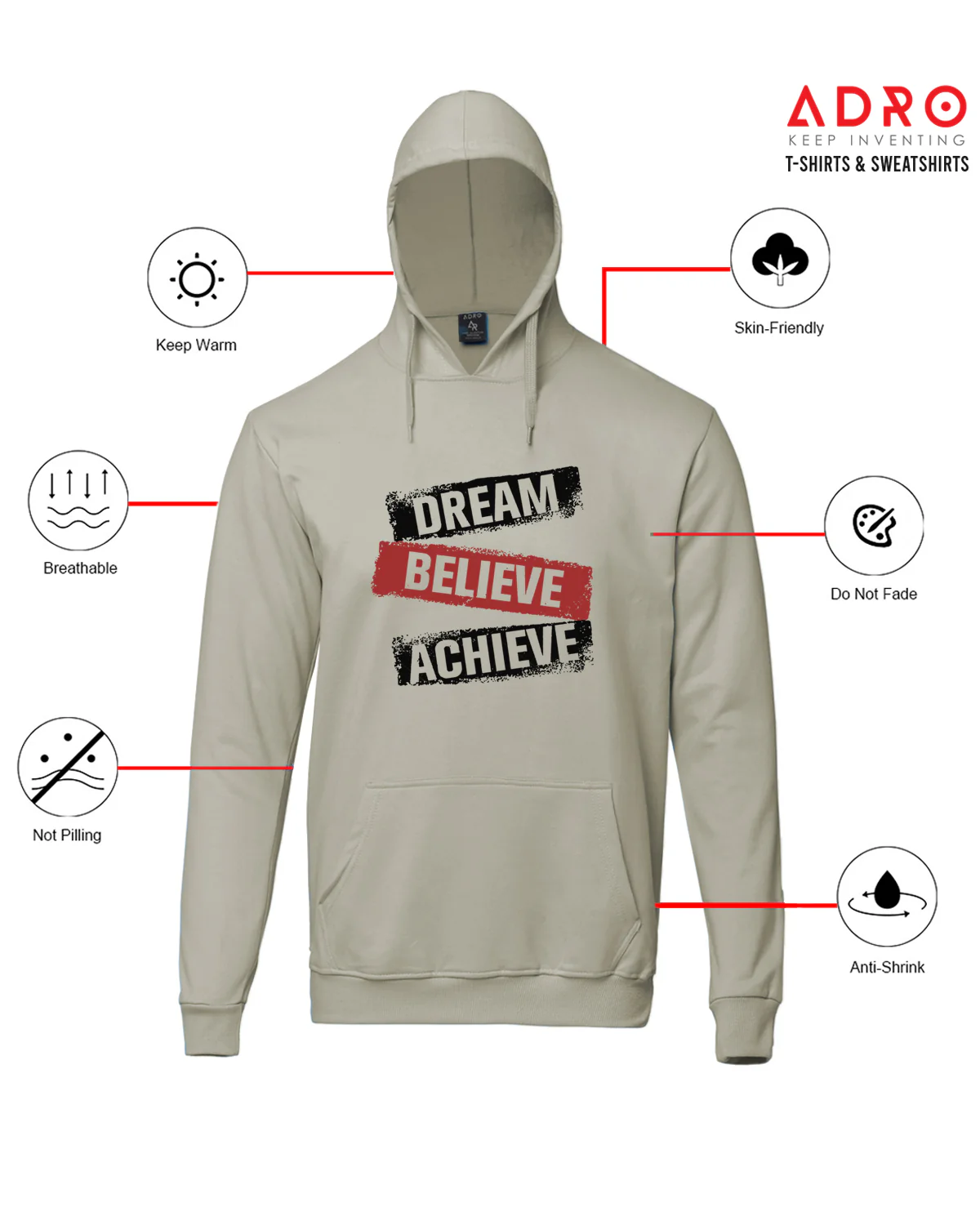 Men Beige Printed Hoodie - Image 4