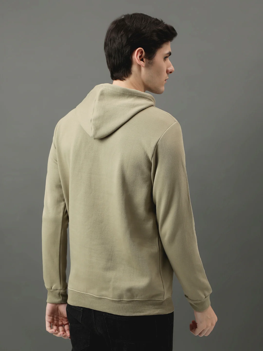 Men Beige Printed Hoodie - Image 2