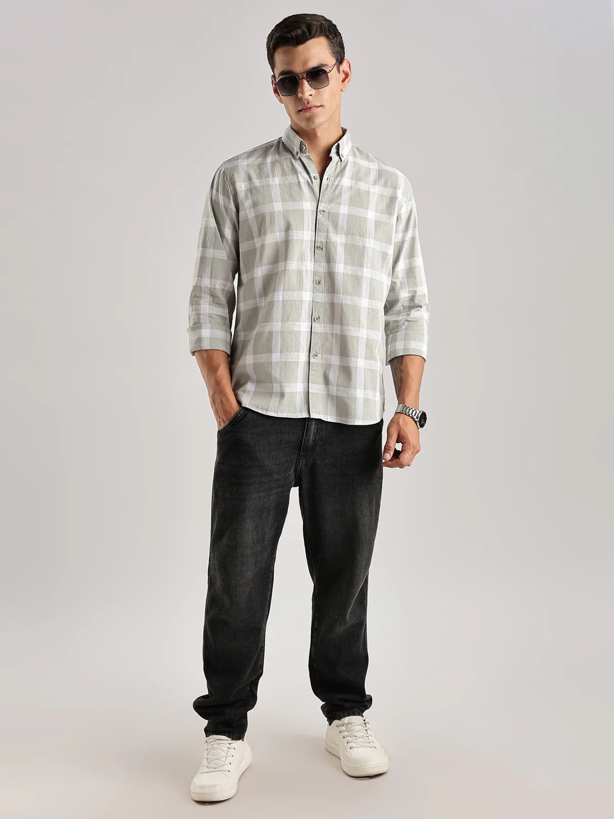 Men Beige Casual Shirt - Image 5