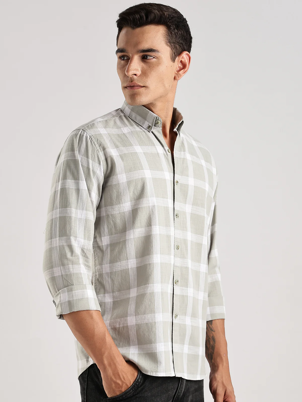 Men Beige Casual Shirt - Image 6