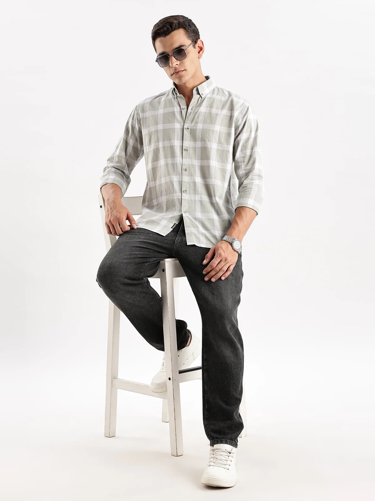 Men Beige Casual Shirt - Image 7