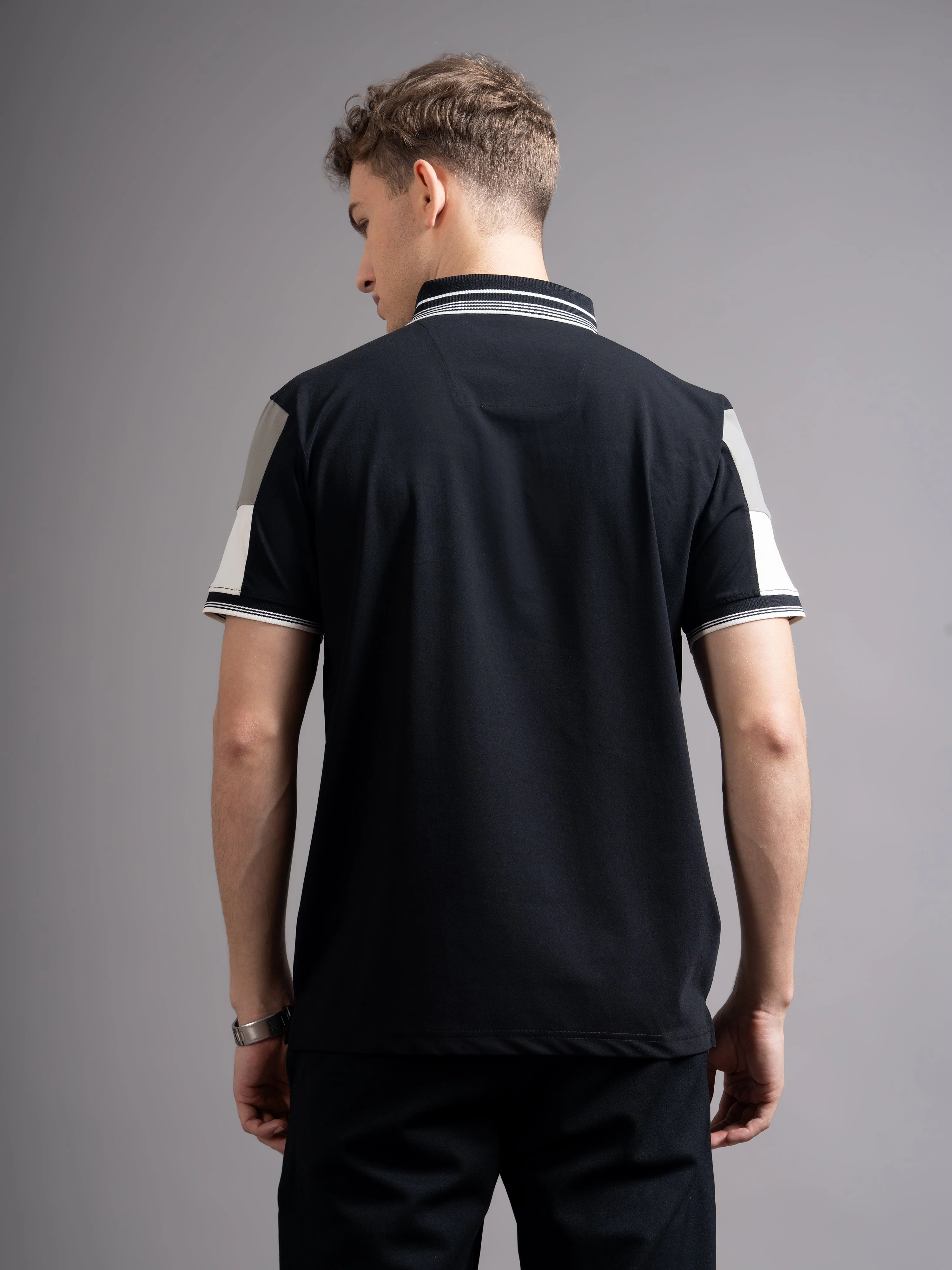 Men Bergen Black Polo T-Shirt - Image 2