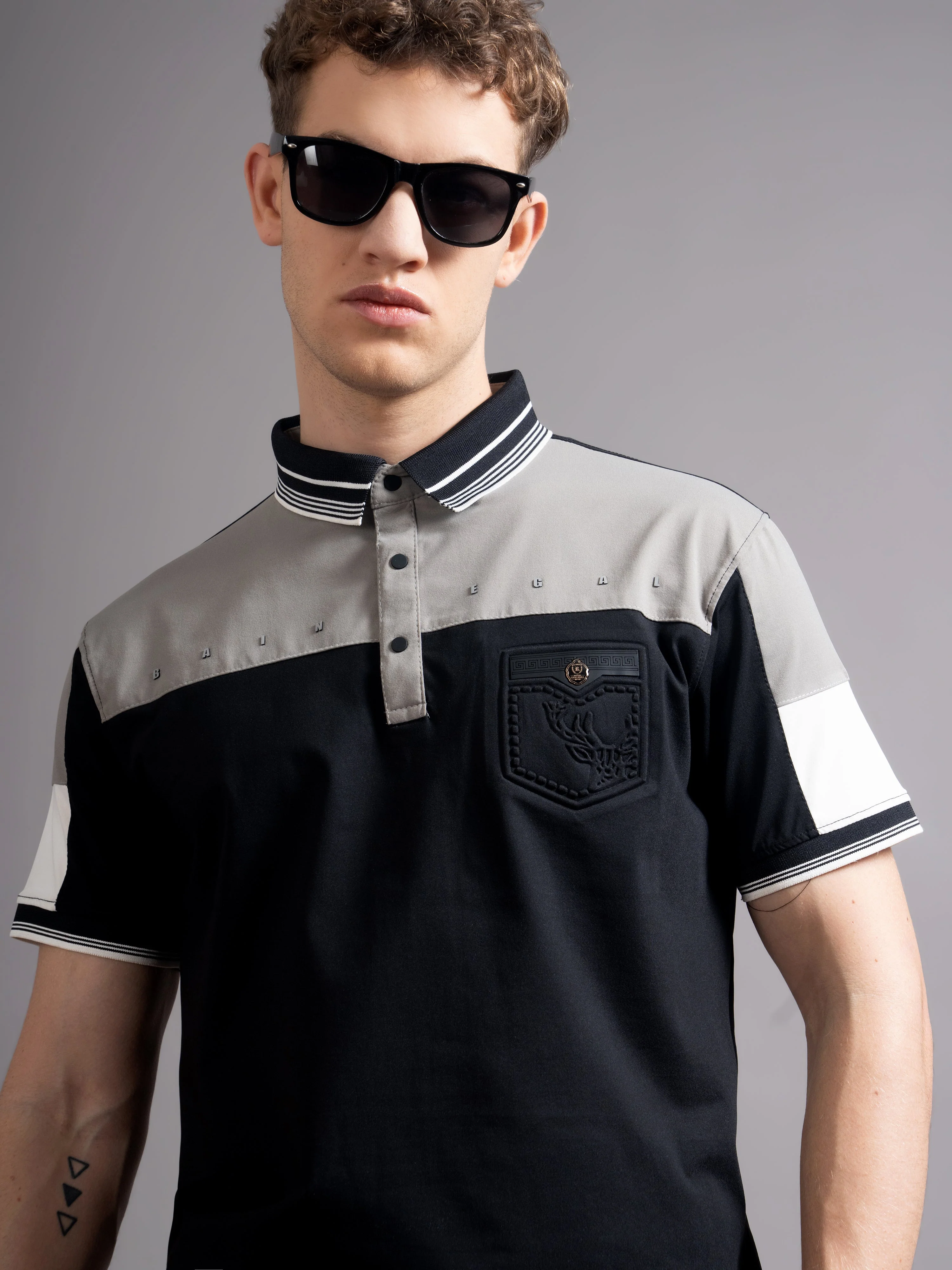 Men Bergen Black Polo T-Shirt - Image 4