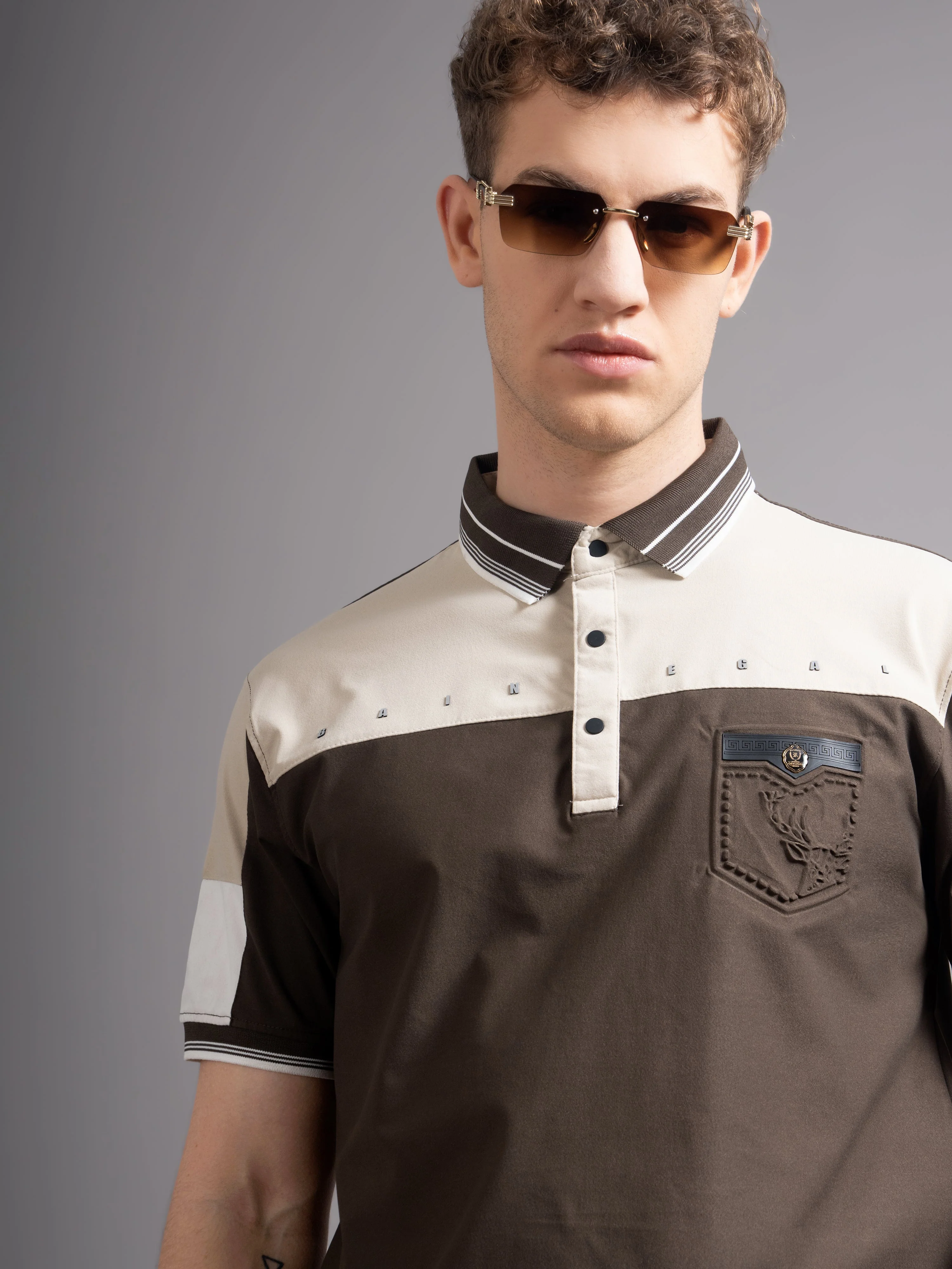 Men Bergen Brown Polo T-Shirt - Image 4