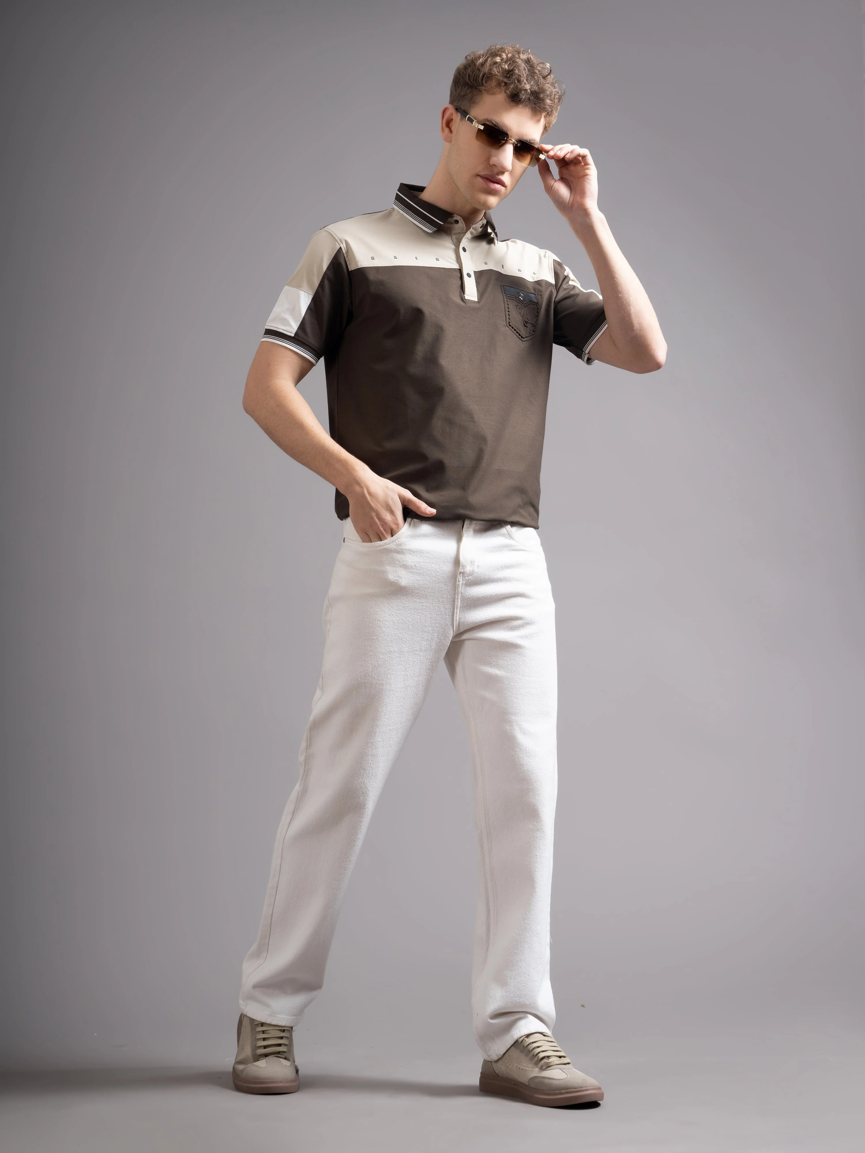 Men Bergen Brown Polo T-Shirt - Image 5
