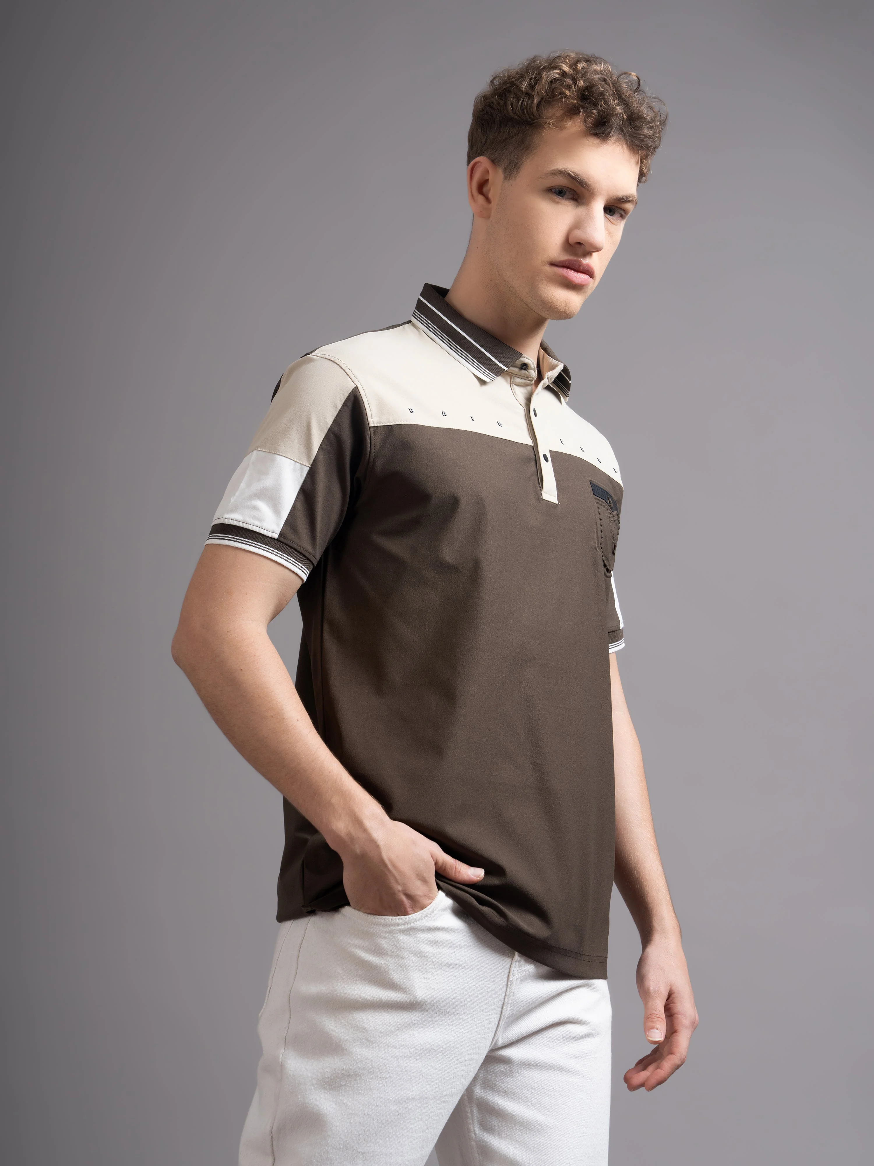 Men Bergen Brown Polo T-Shirt - Image 6
