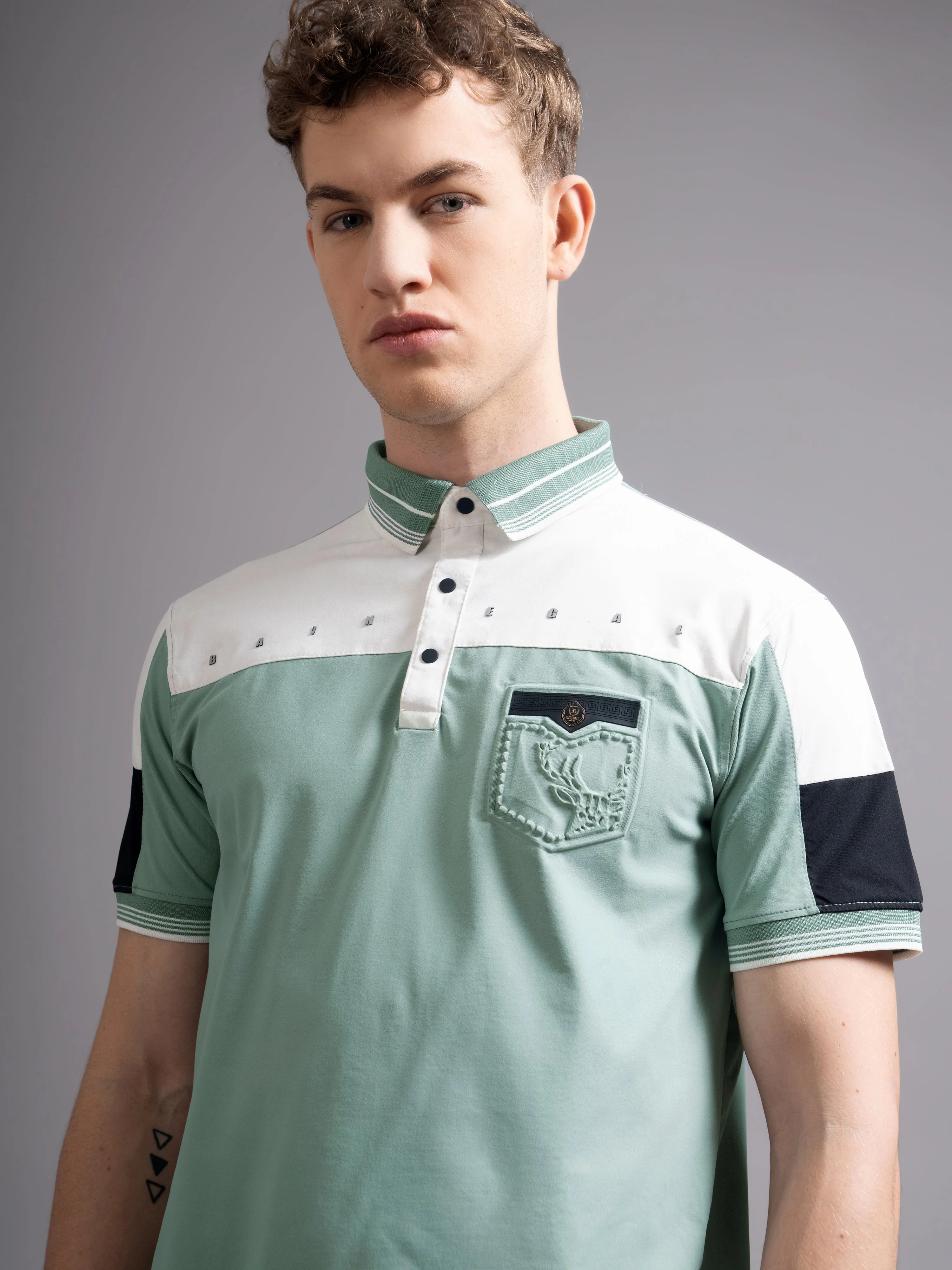 Men Bergen Green Polo T-Shirt - Image 4