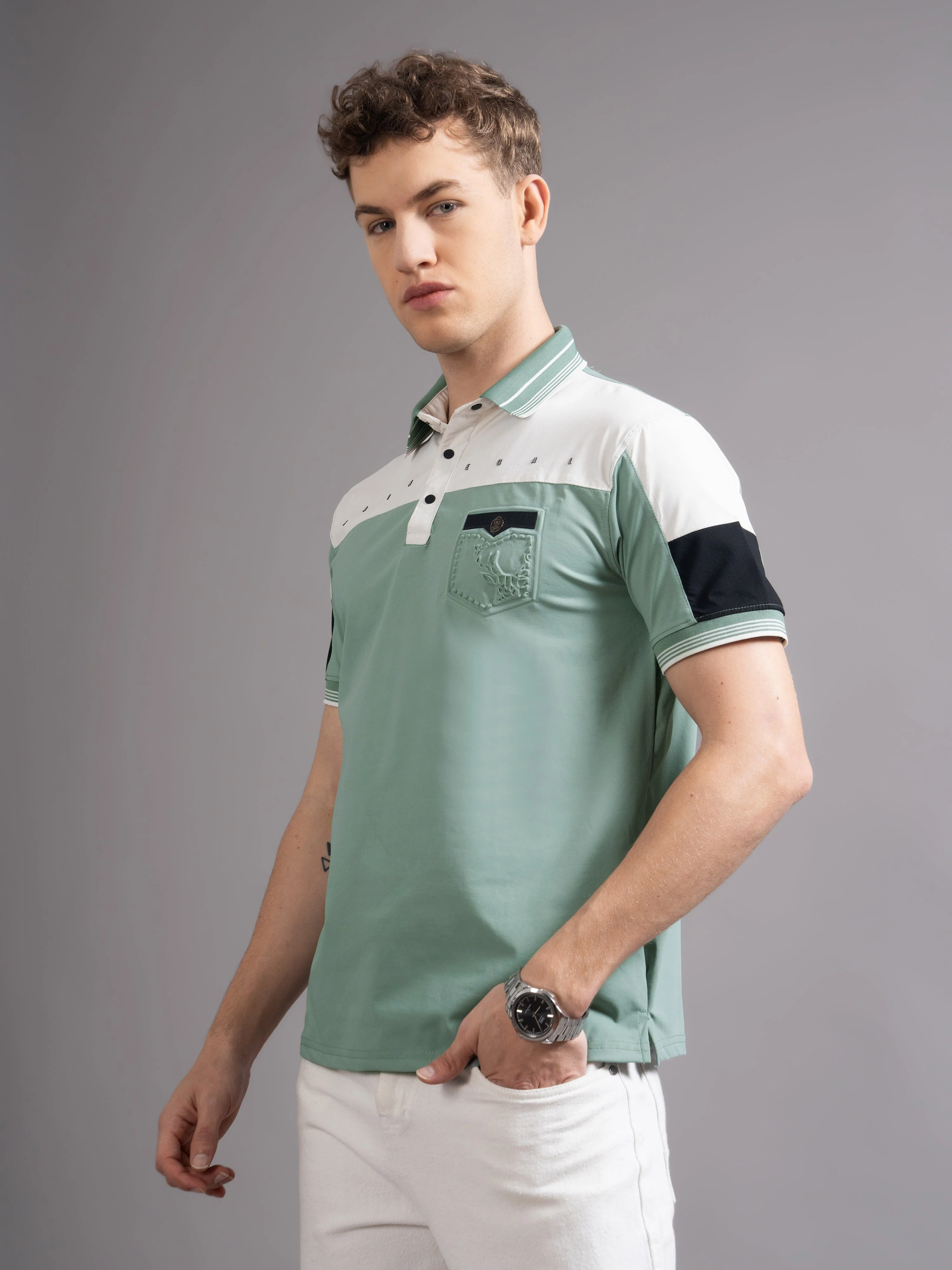 Men Bergen Green Polo T-Shirt - Image 6