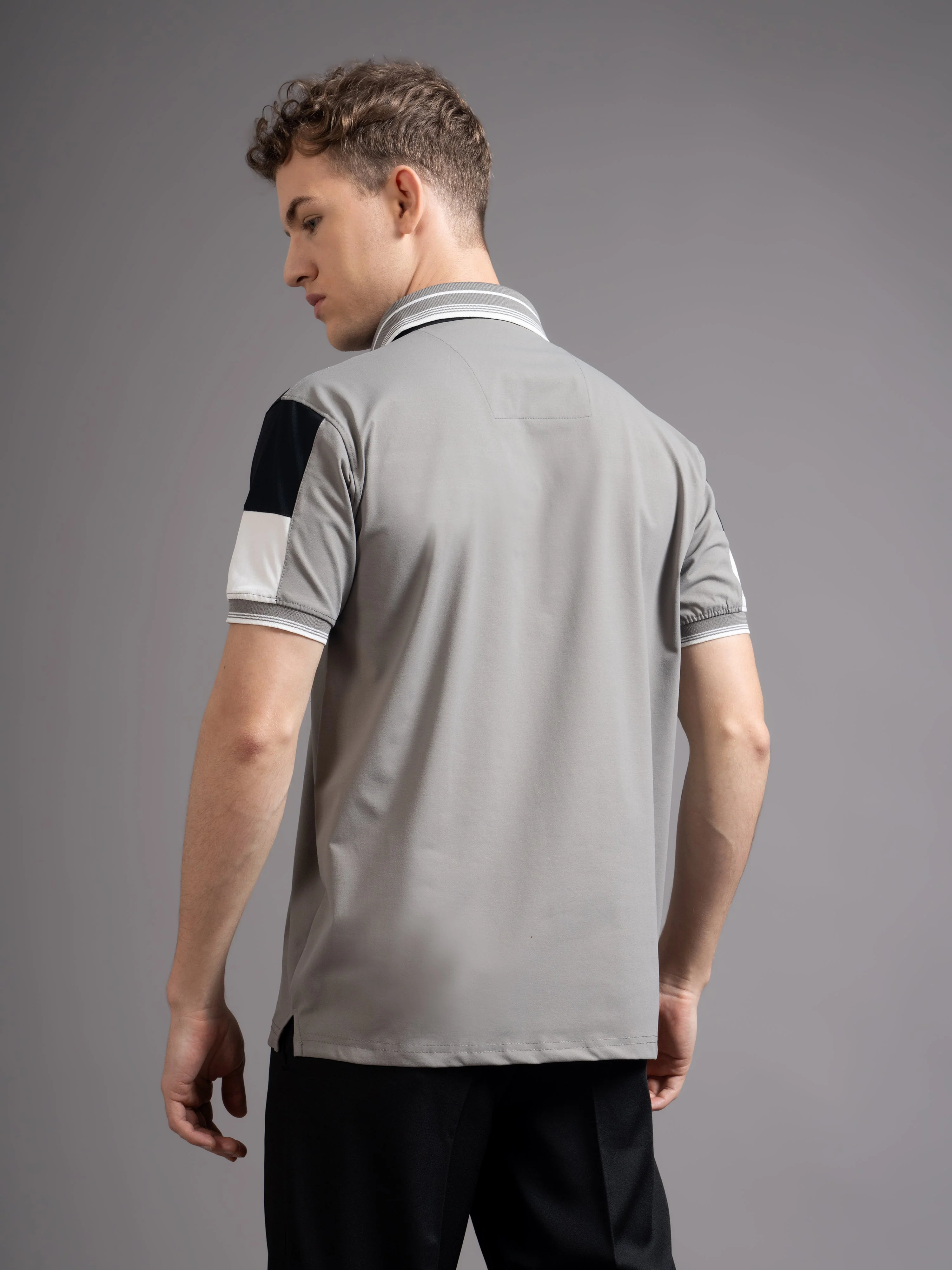 Men Bergen Grey Polo T-Shirt - Image 2