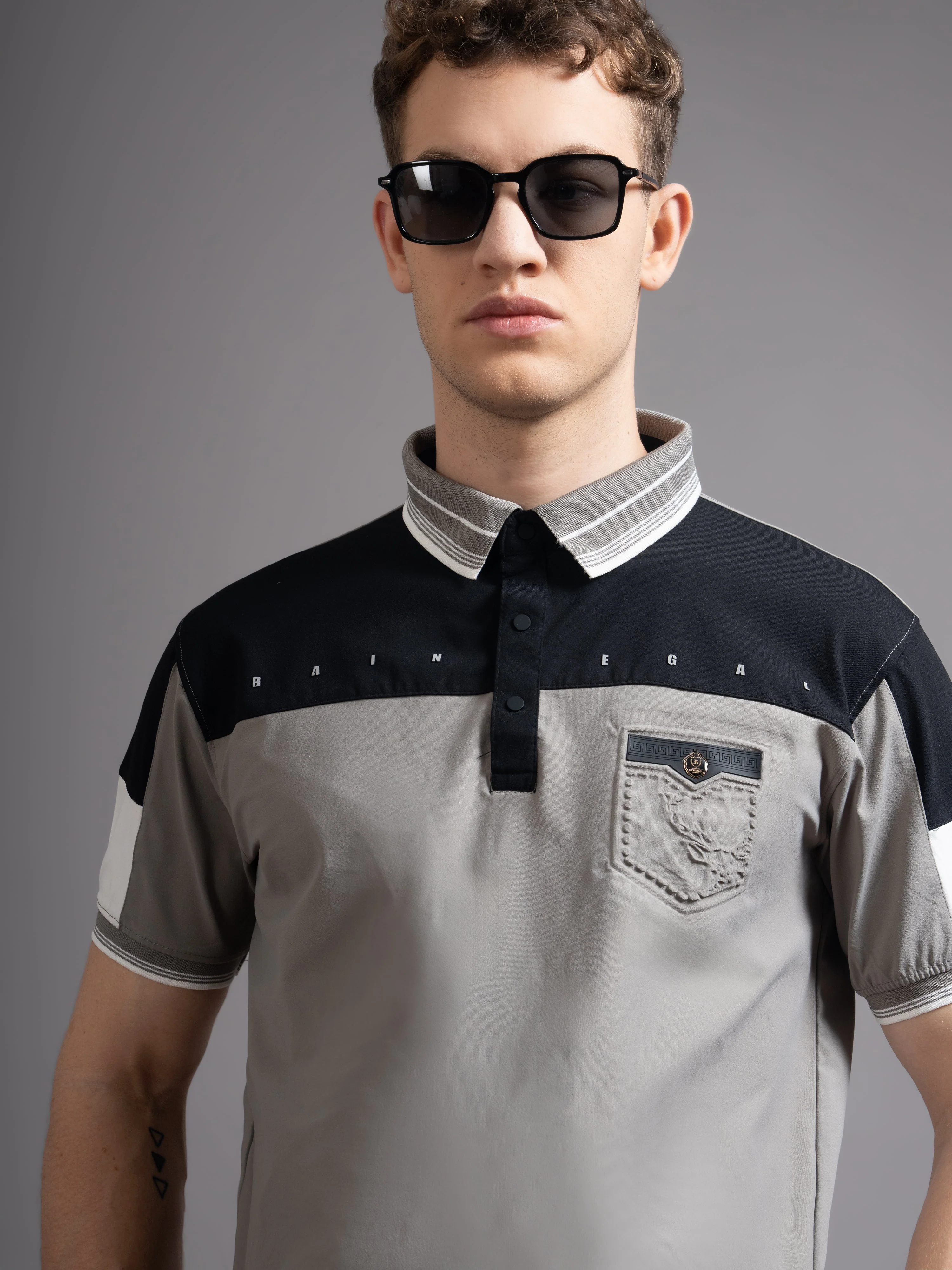Men Bergen Grey Polo T-Shirt - Image 4