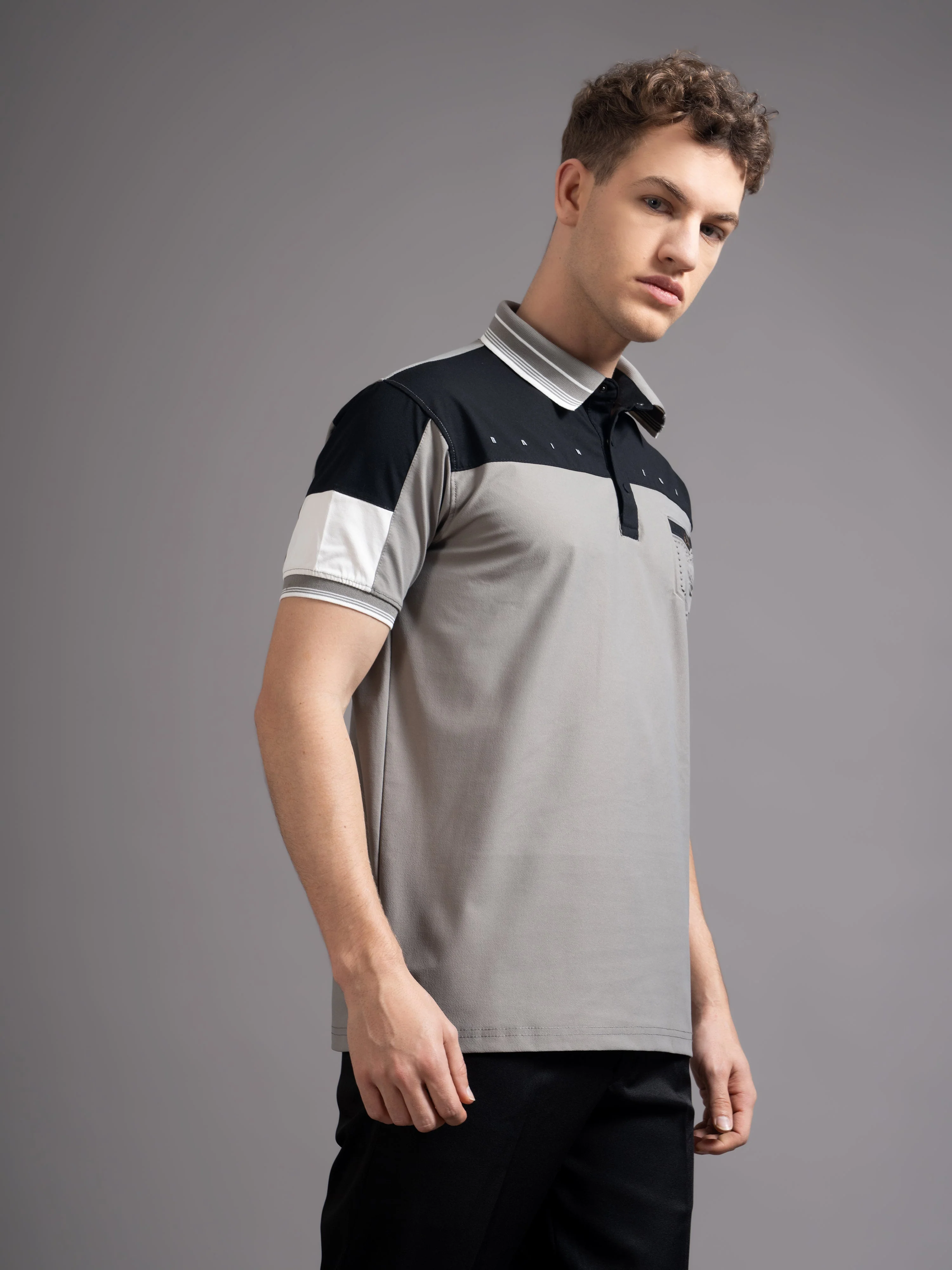 Men Bergen Grey Polo T-Shirt - Image 6