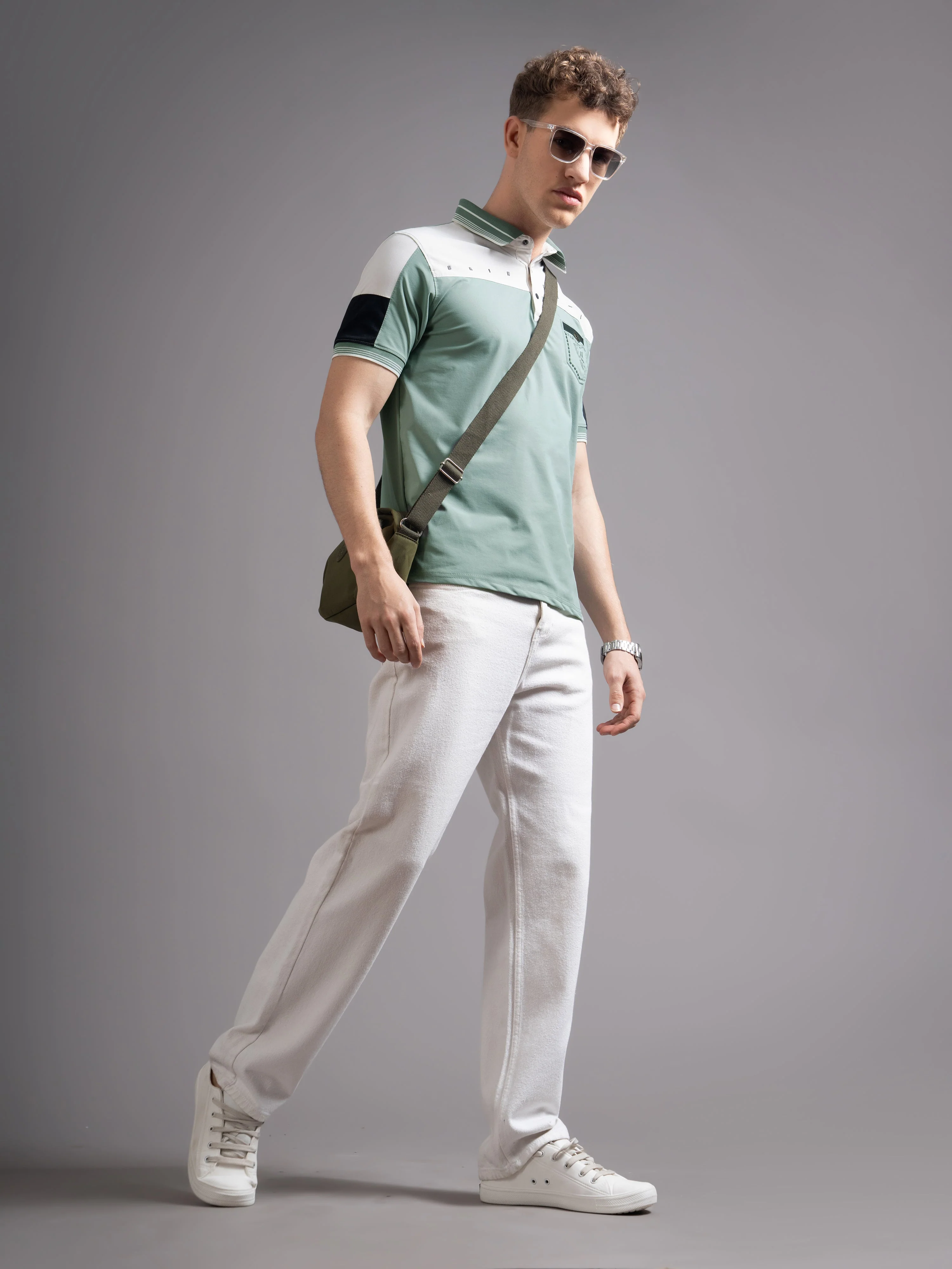 Men Bergen Grey Polo T-Shirt - Image 7