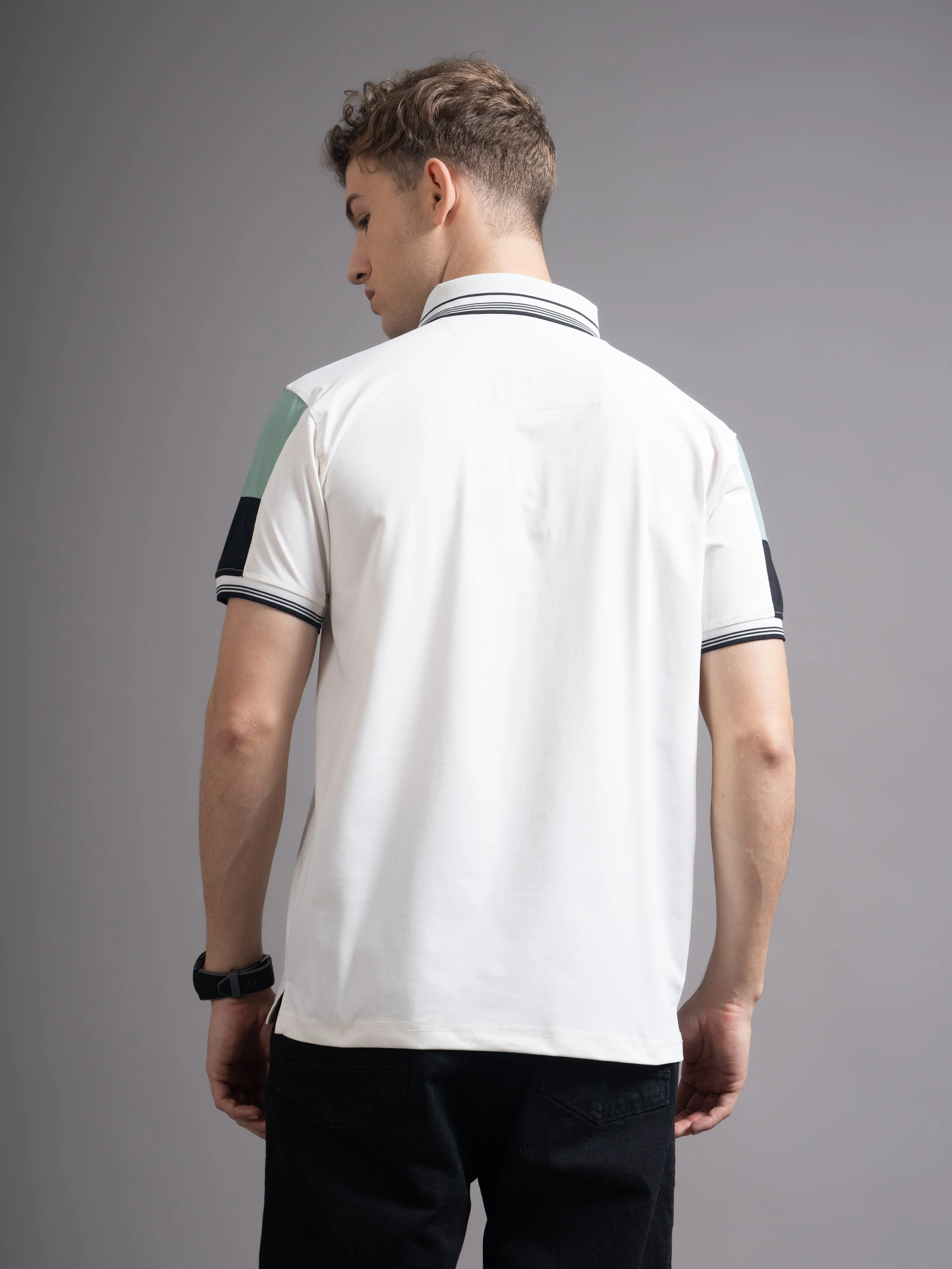 Men Bergen White Polo T-Shirt - Image 2