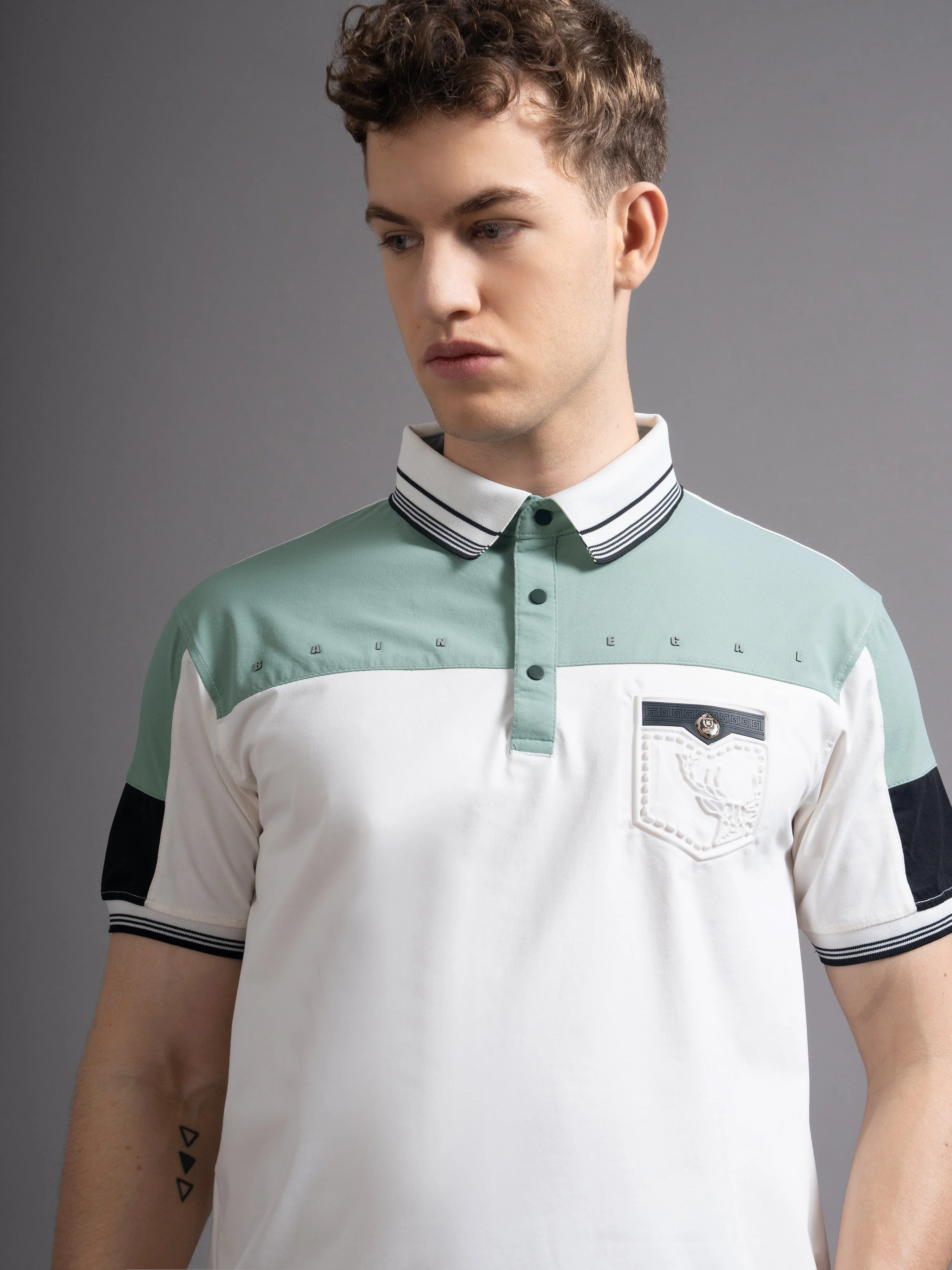 Men Bergen White Polo T-Shirt - Image 6