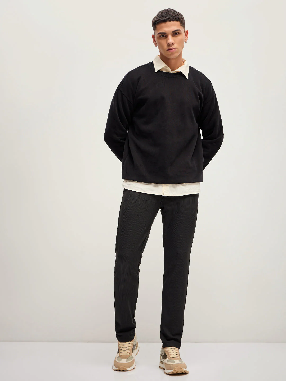 Men Black 4 Way Stretch Formal Trouser - Image 4