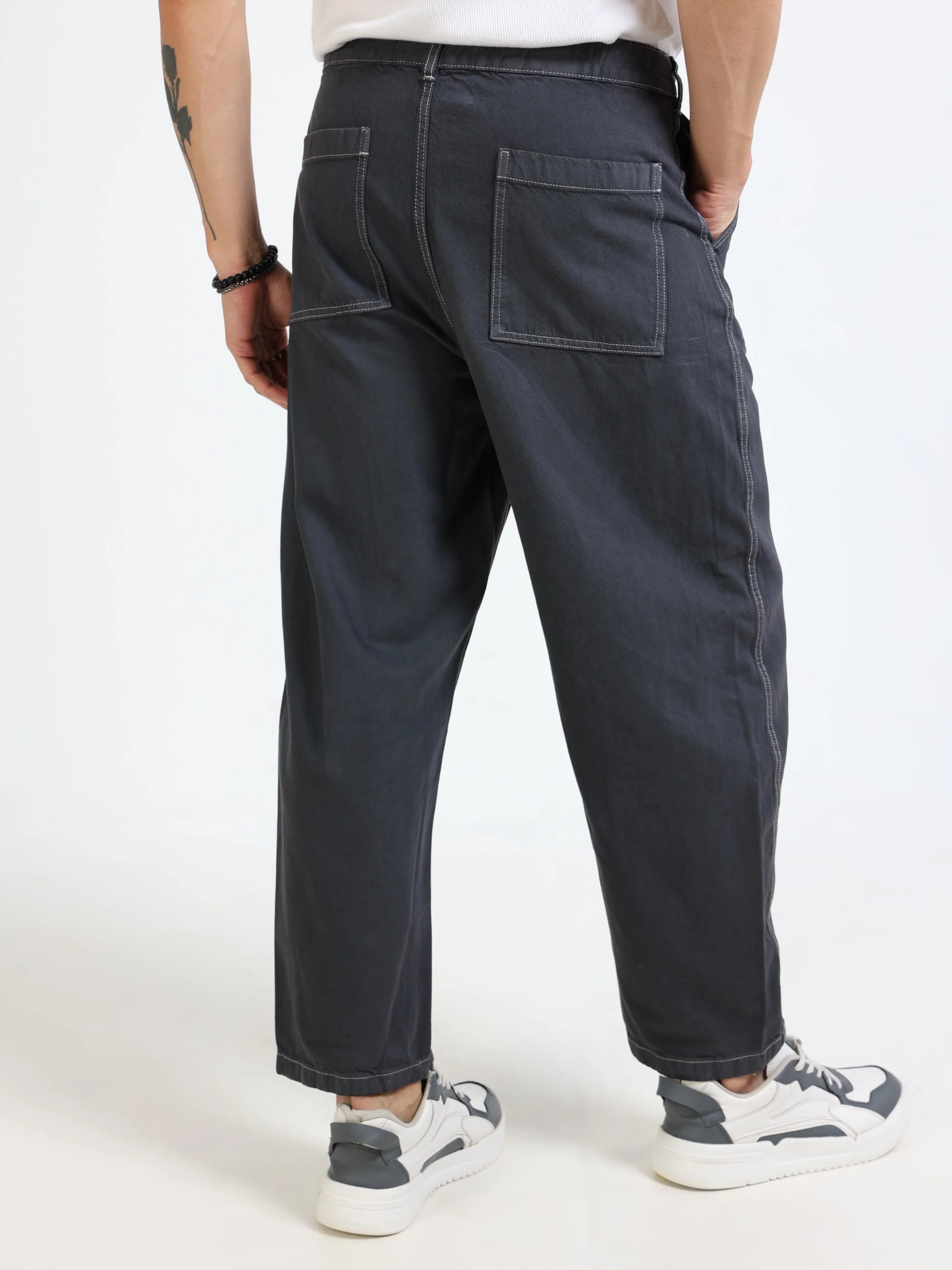 Men Black Baagy Fit Denim - Image 3
