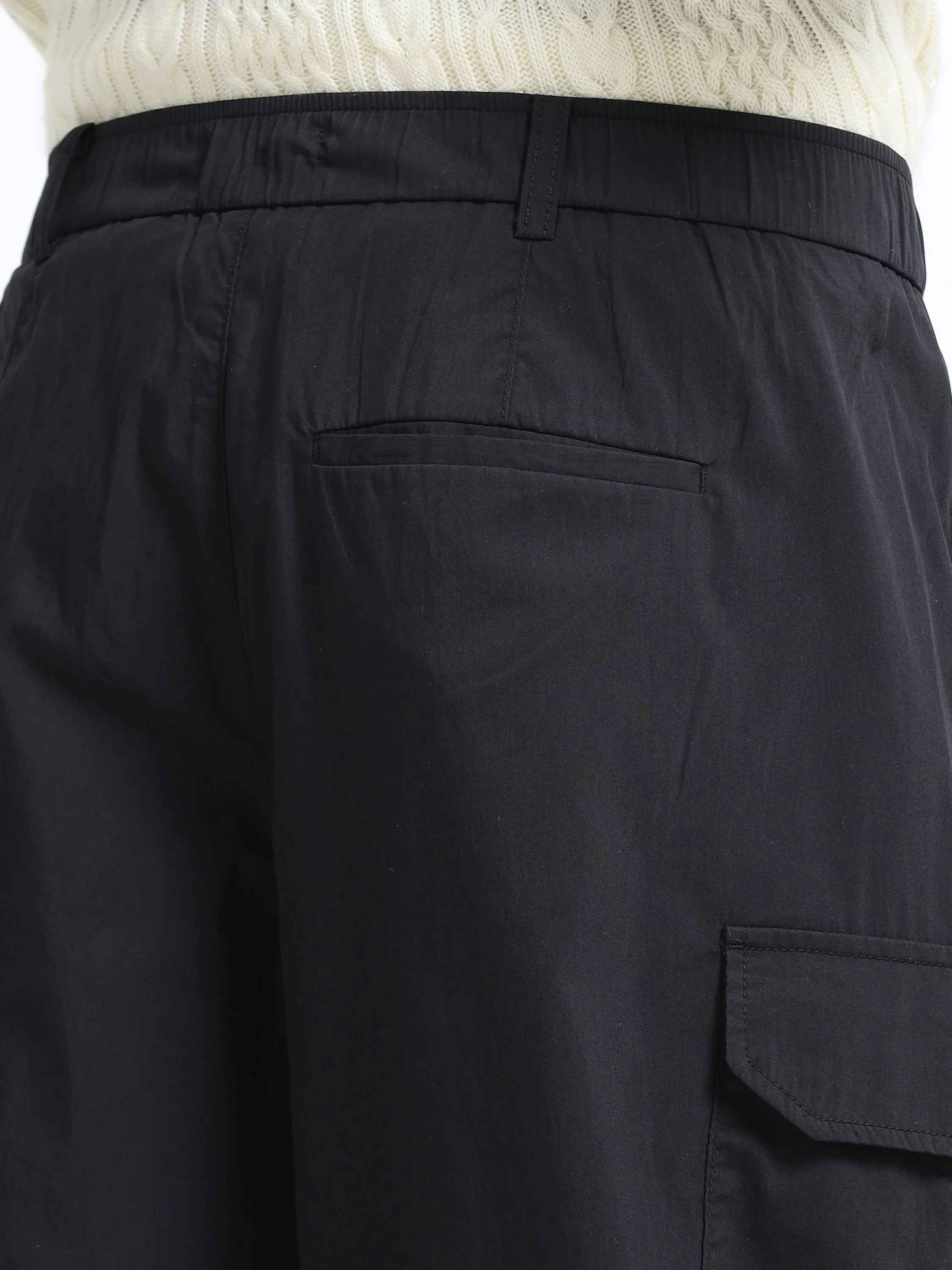 Men Black Baggy Parachute Cargo Pants - Image 4