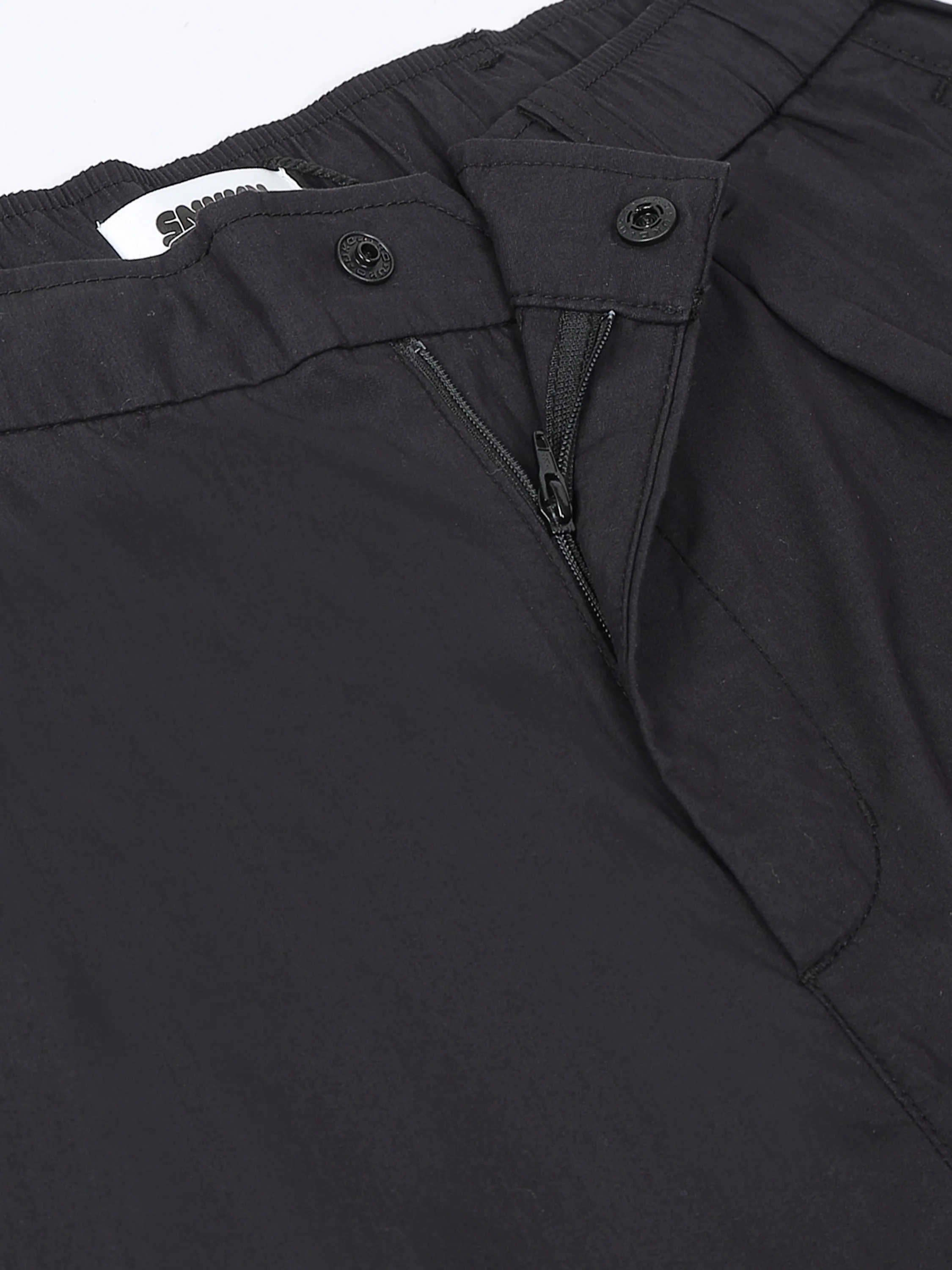 Men Black Baggy Parachute Cargo Pants - Image 6