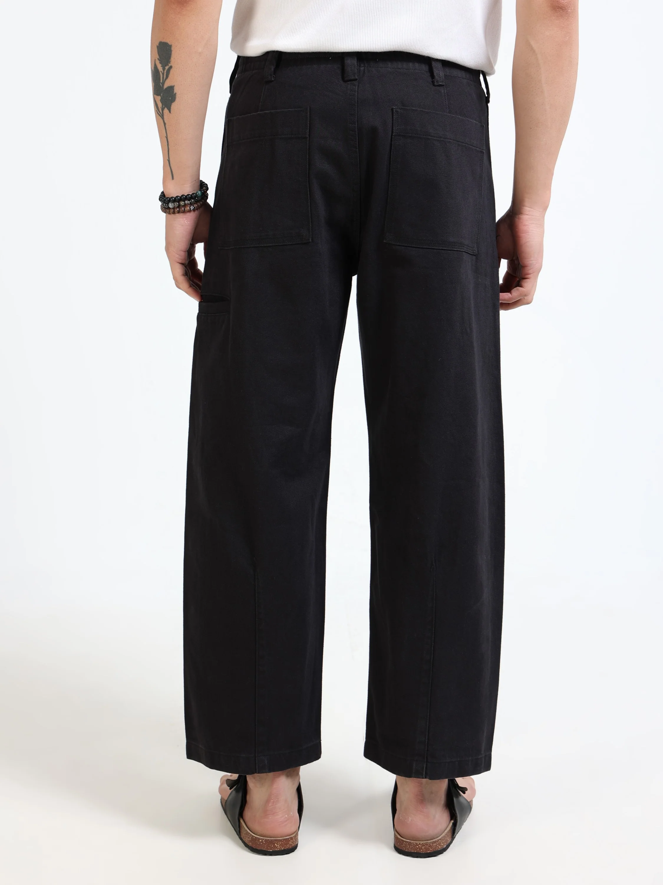 Men Black Baggy Fit Pants - Image 3
