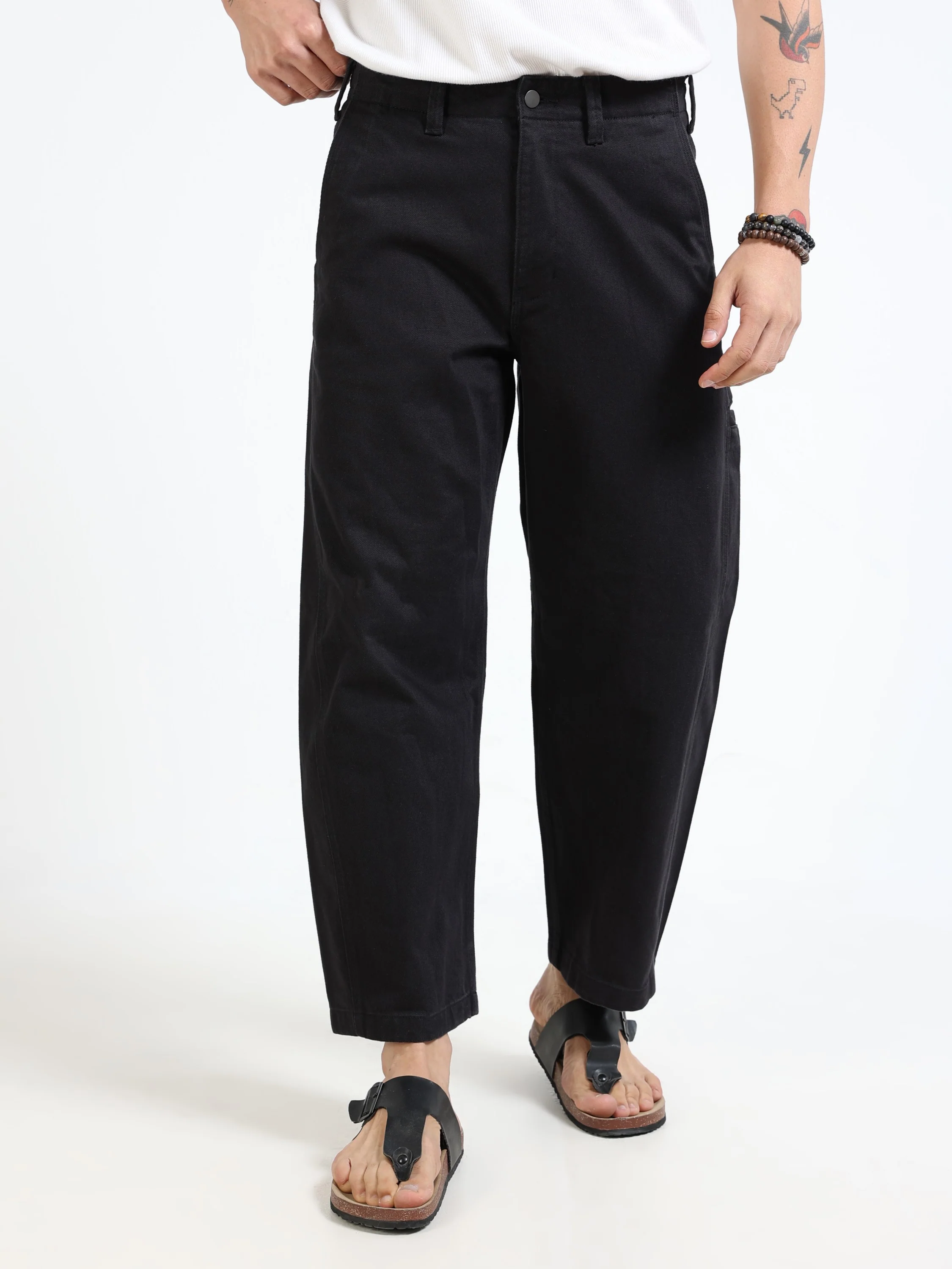 Men Black Baggy Fit Pants - Image 6