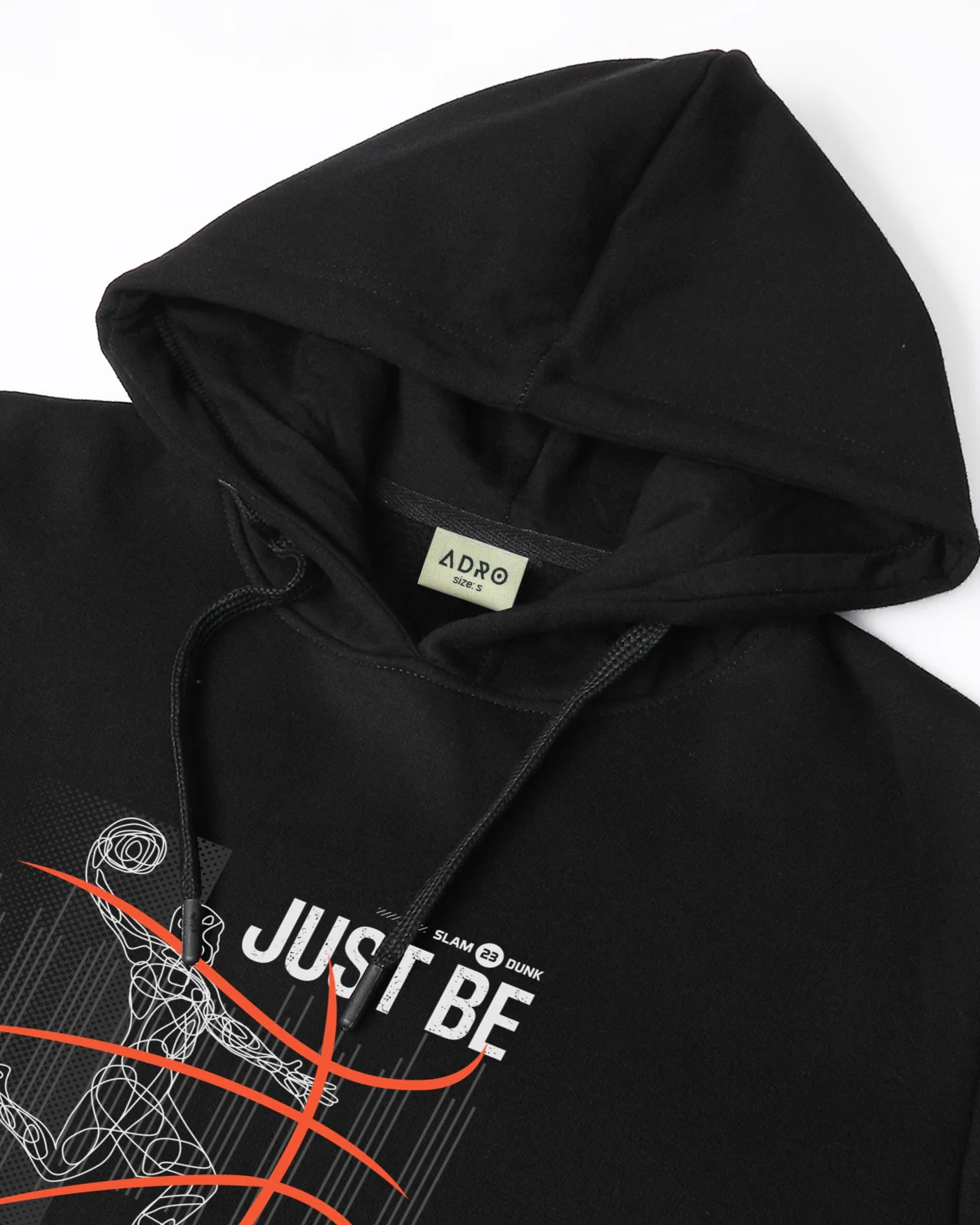 Men Black Basketball Design Hoodie - Image 6